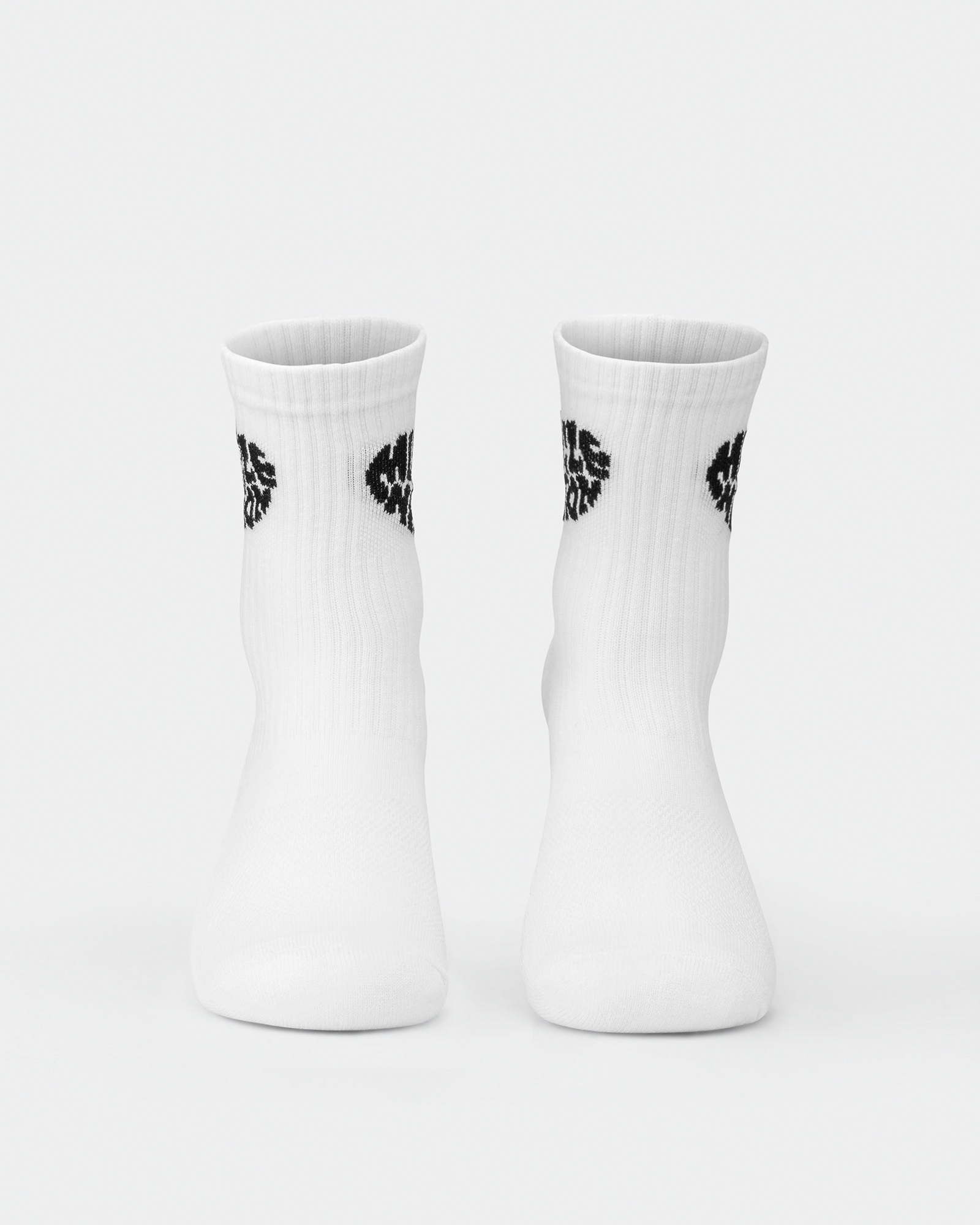 Womens Heart Crew Sock (2x Pack) - White/ Black