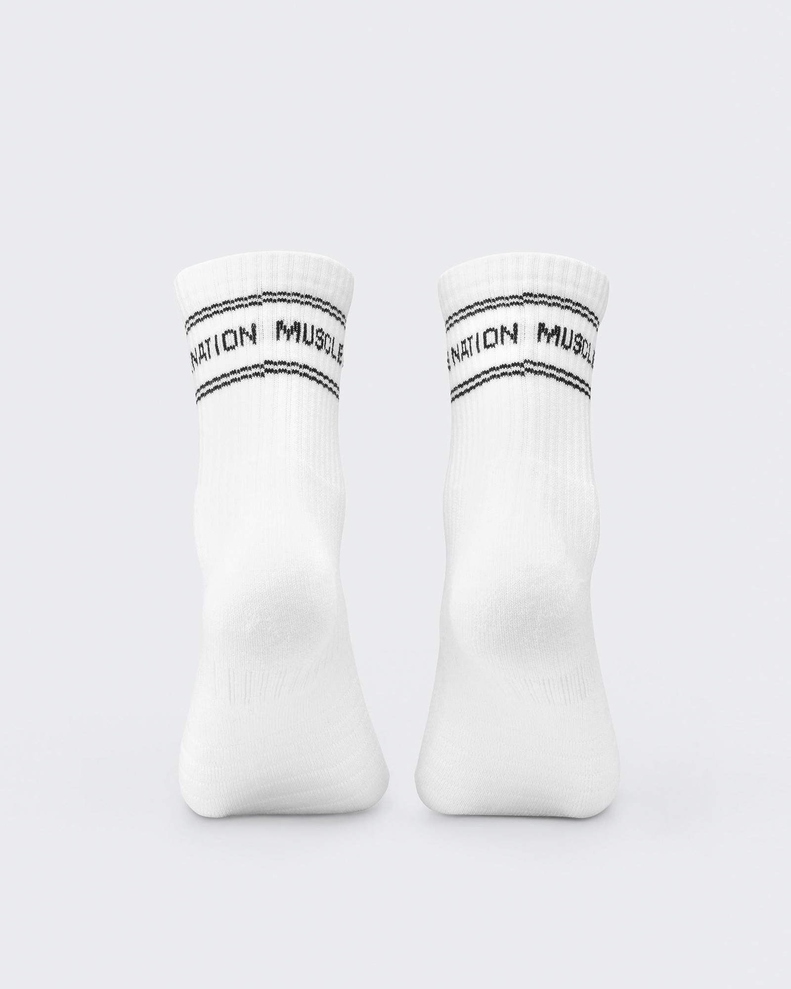 Womens Stripe Crew Sock (2x Pack) - White