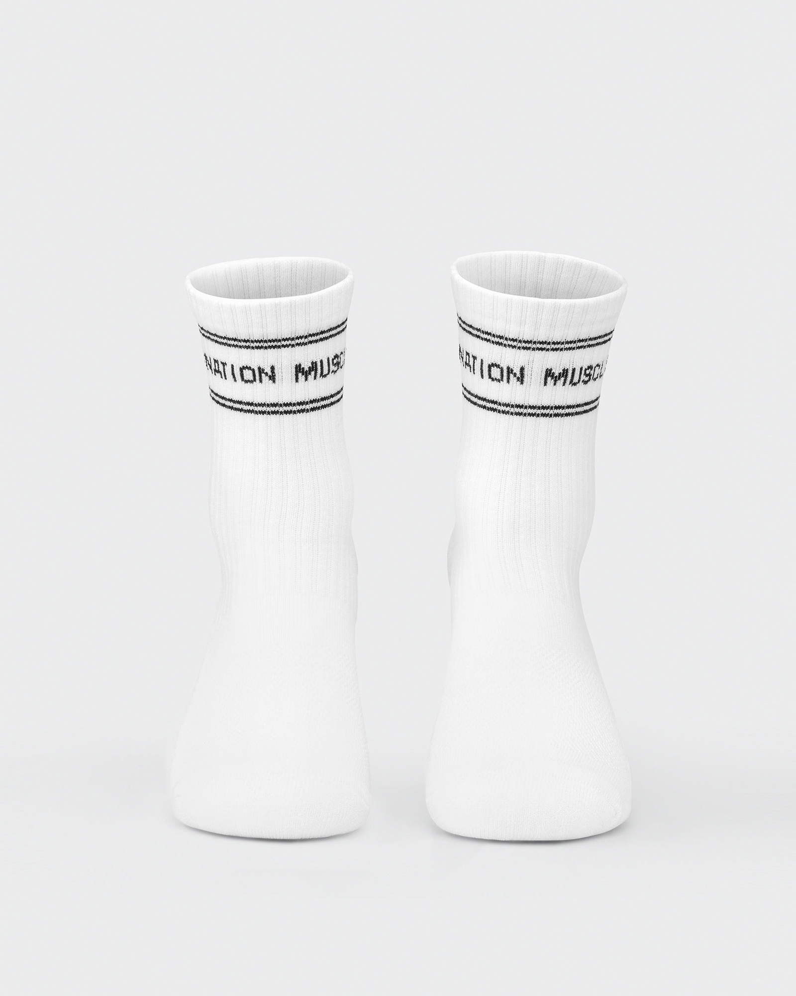 Womens Stripe Crew Sock (2x Pack) - White