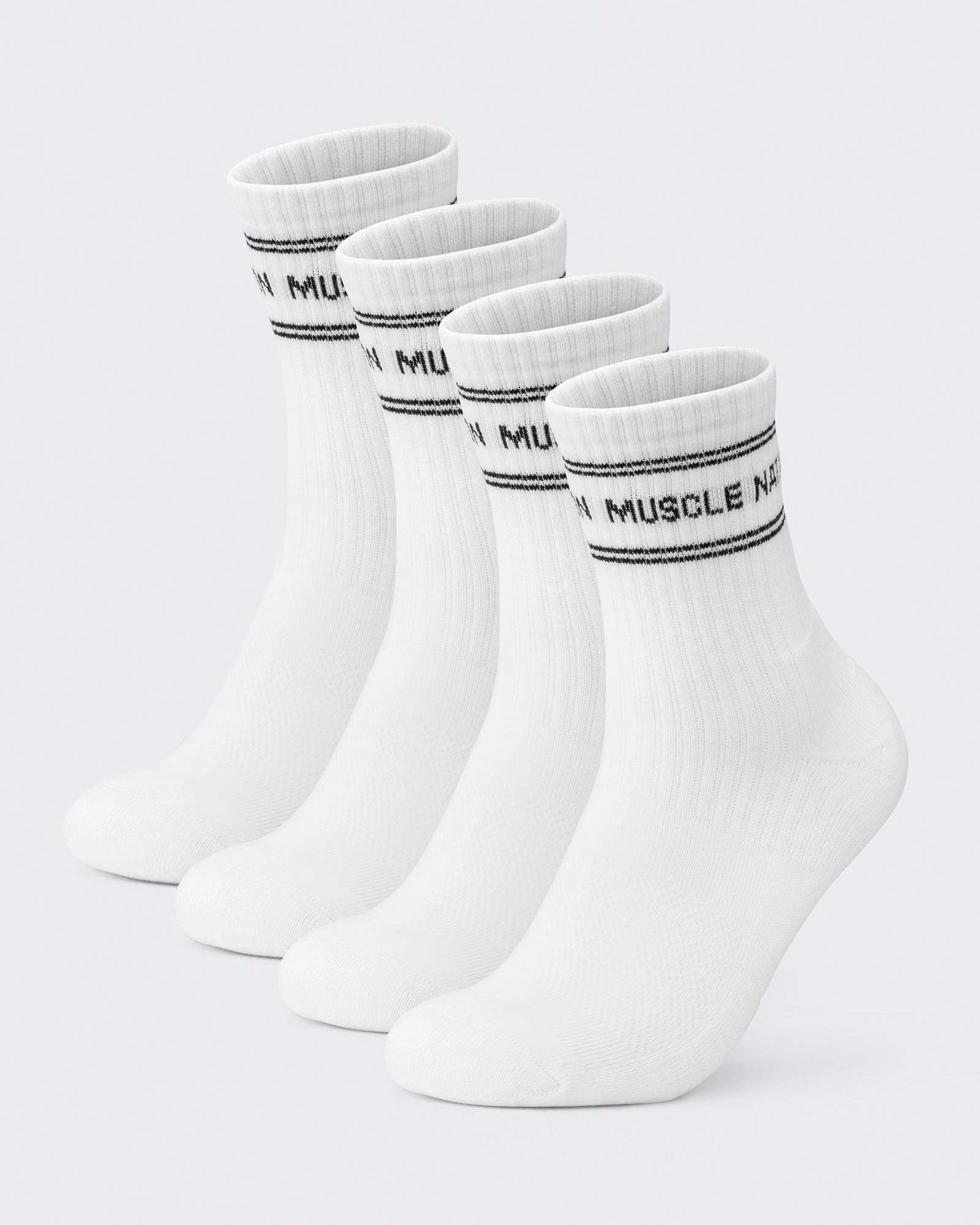 Womens Stripe Crew Sock (2x Pack) - White