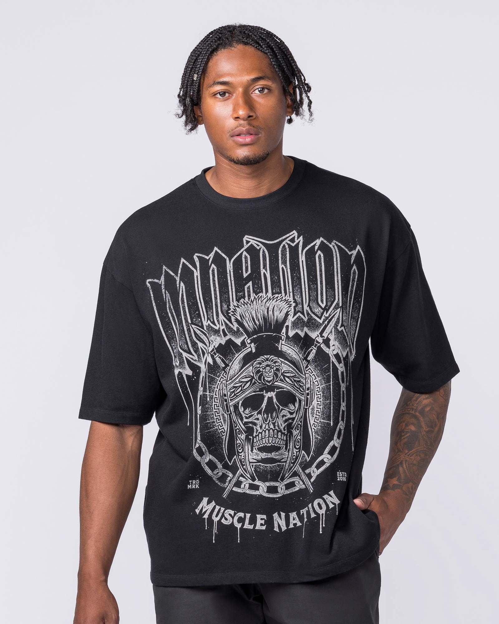 Spartan Oversized Tee - Black