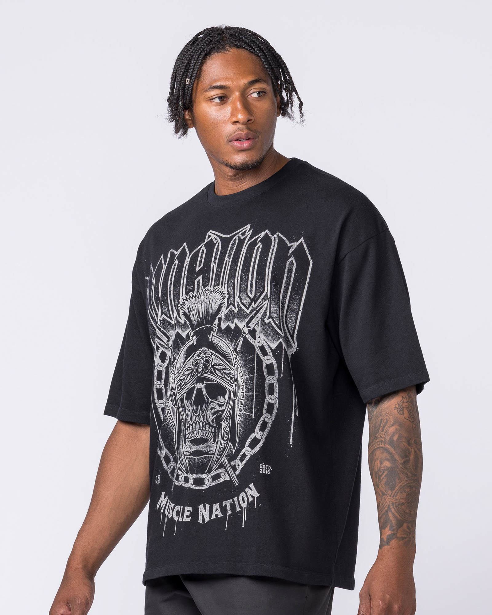 Spartan Oversized Tee - Black