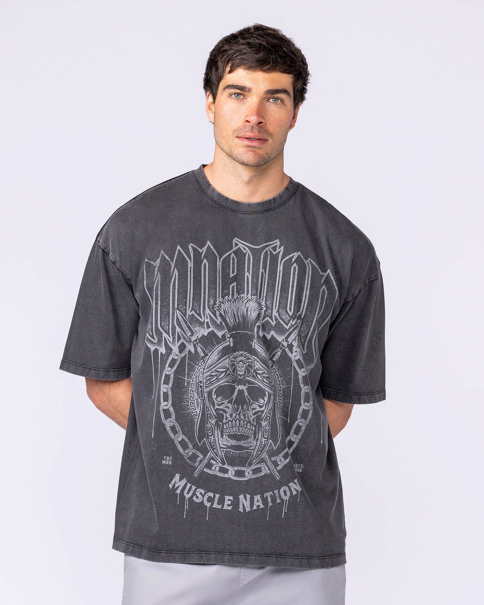 Spartan Oversized Vintage Tee - Washed Black