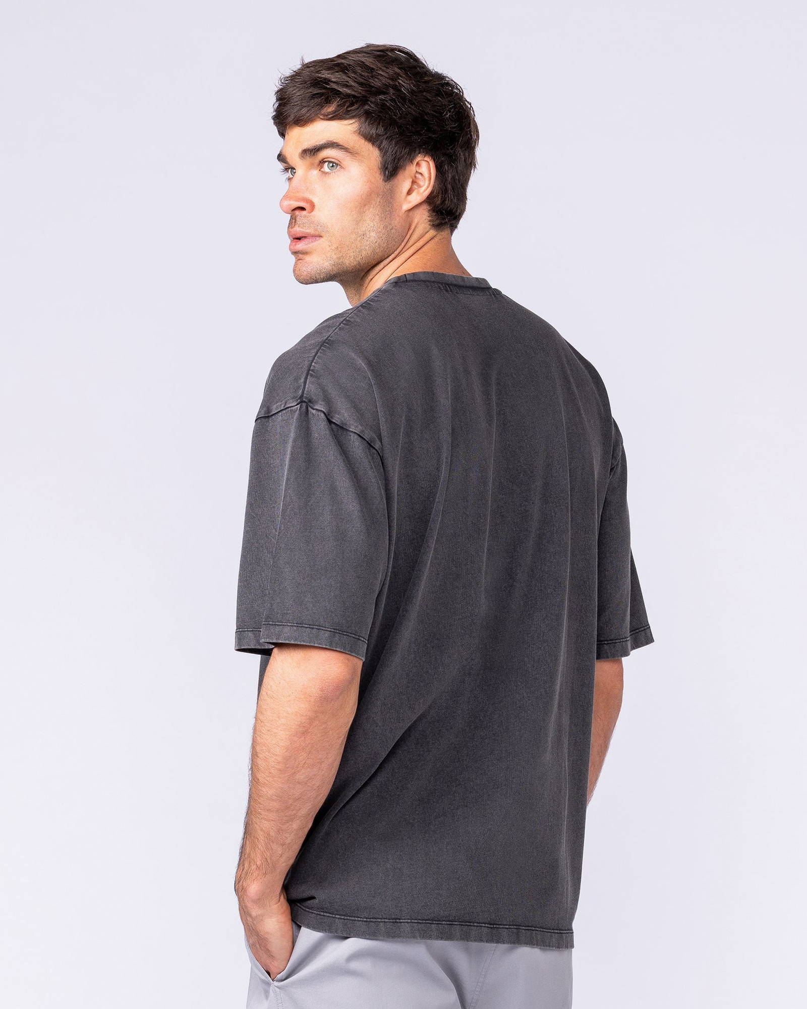 Spartan Oversized Vintage Tee - Washed Black