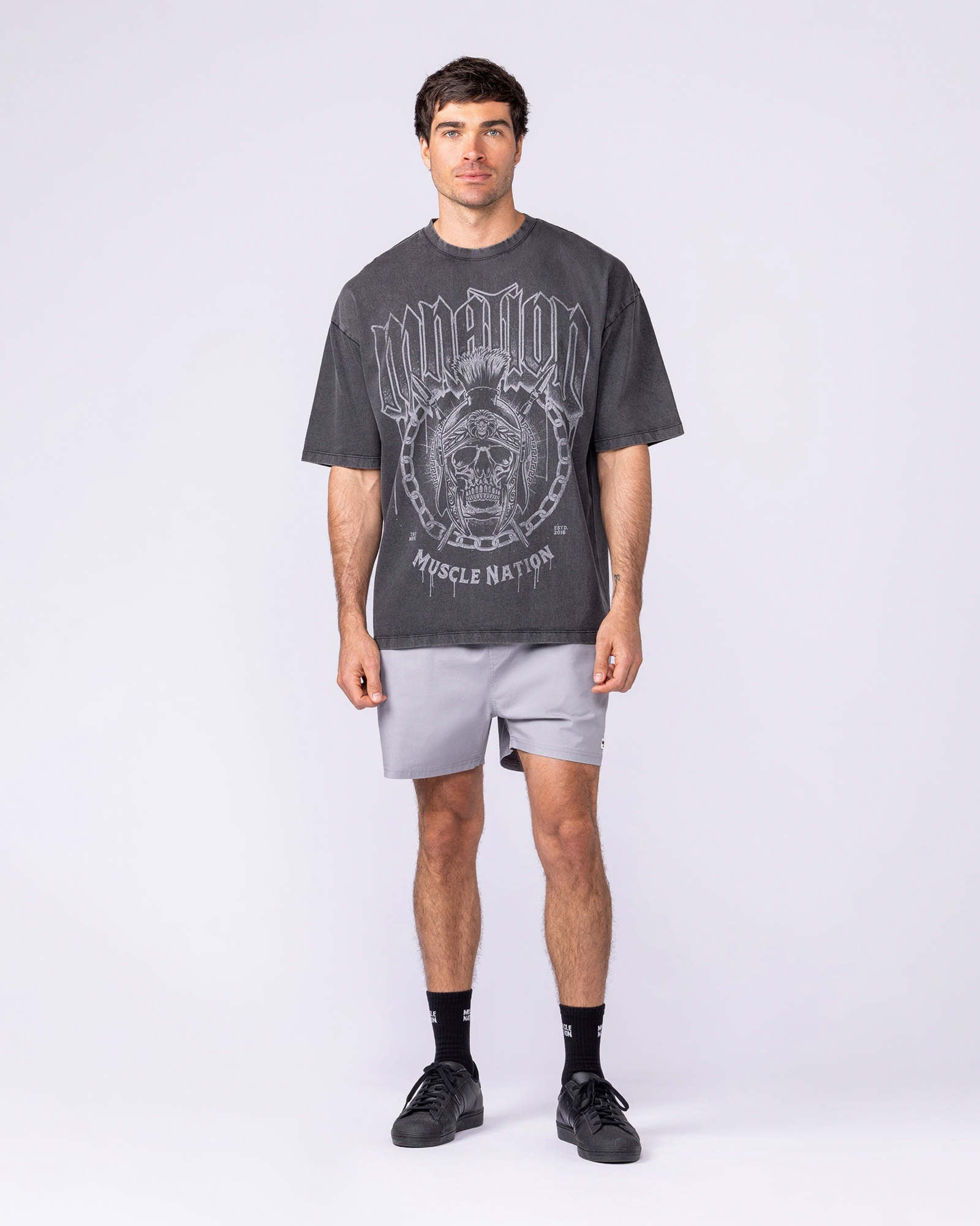 Spartan Oversized Vintage Tee - Washed Black