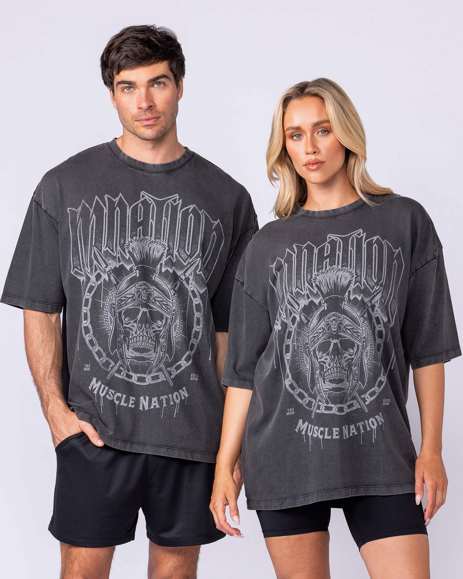 Spartan Oversized Vintage Tee - Washed Black
