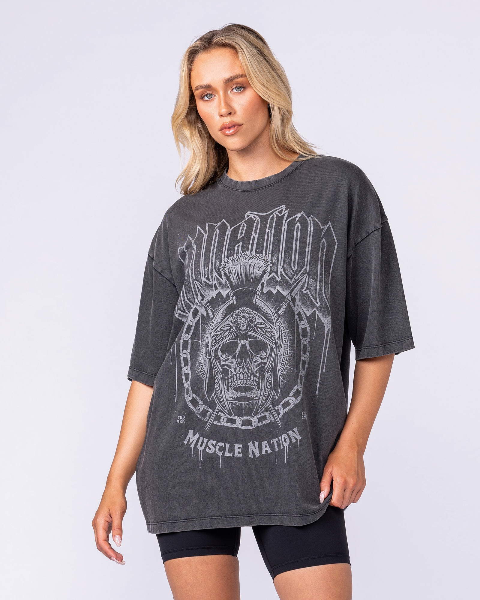 Spartan Oversized Vintage Tee - Washed Black