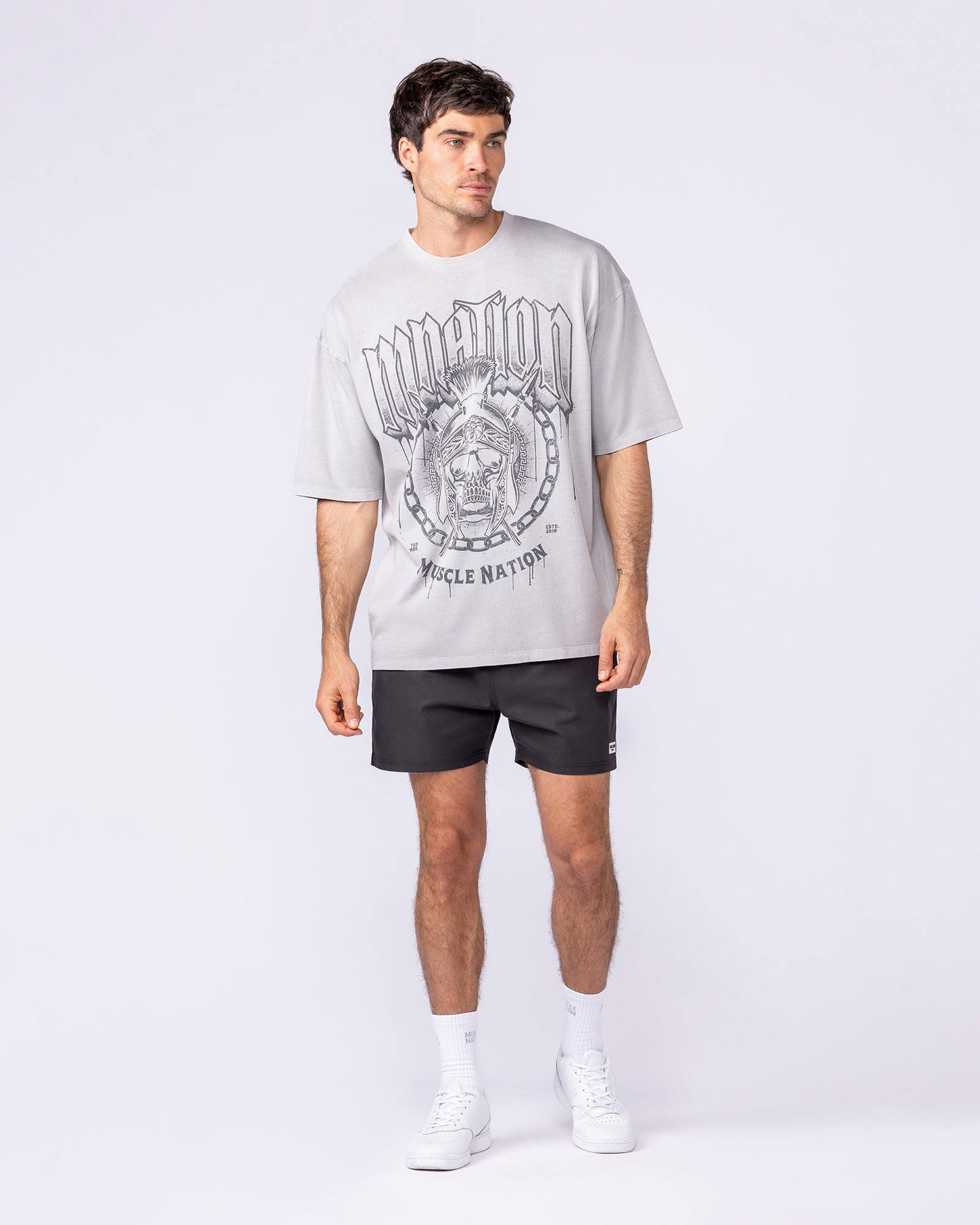 Spartan Oversized Vintage Tee - Washed Quiet Grey