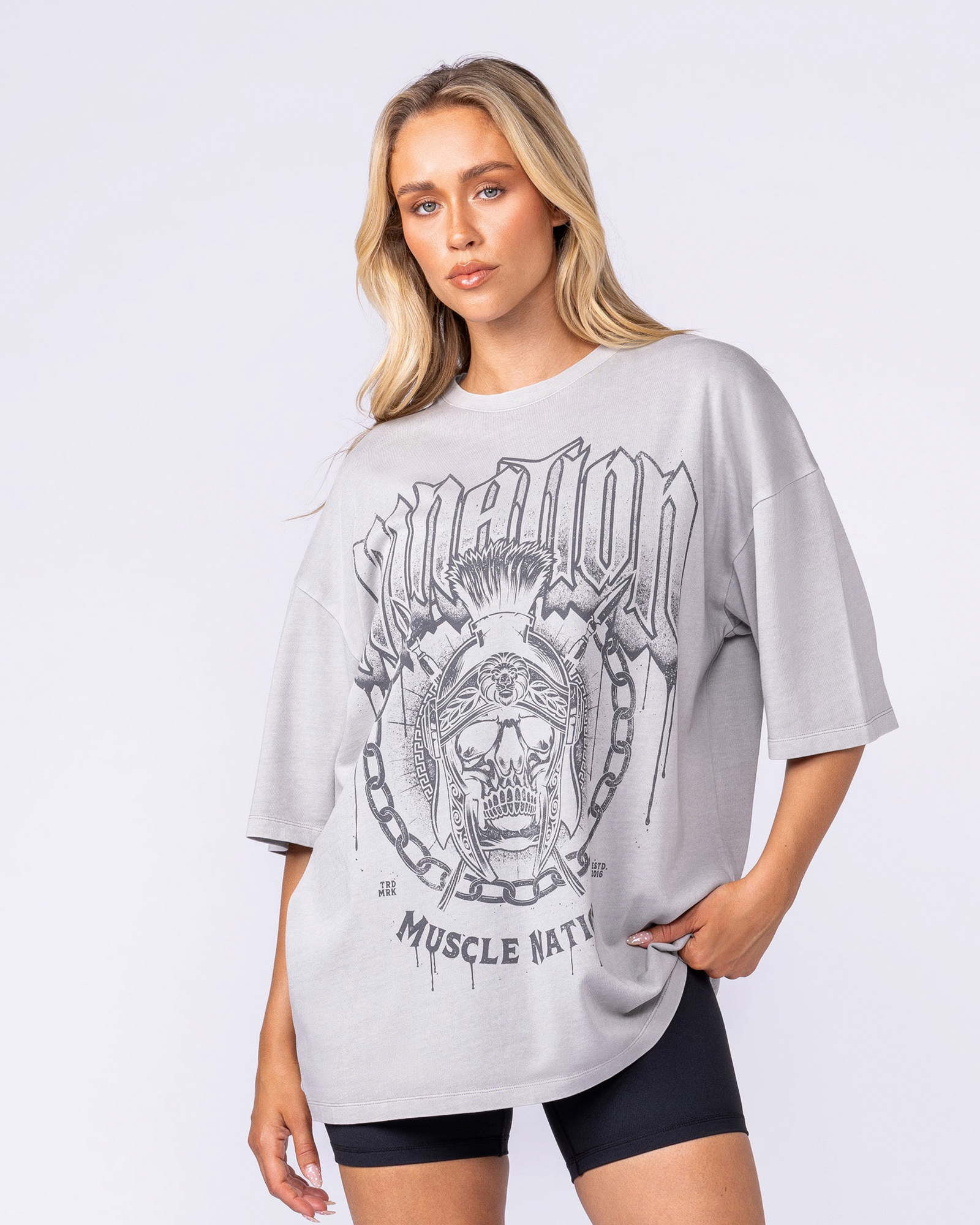 Spartan Oversized Vintage Tee - Washed Quiet Grey