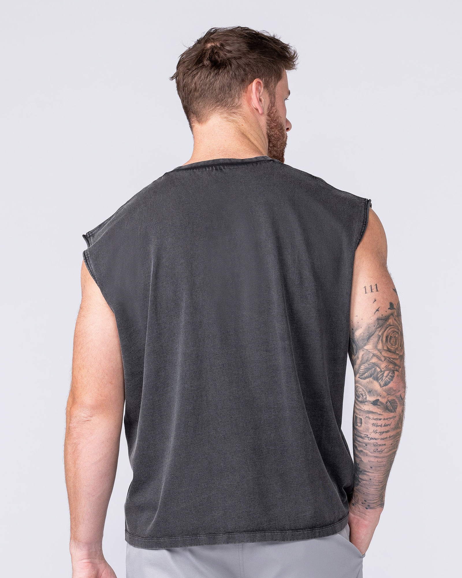 Spartan Vintage Boxy Muscle Tank - Washed Black