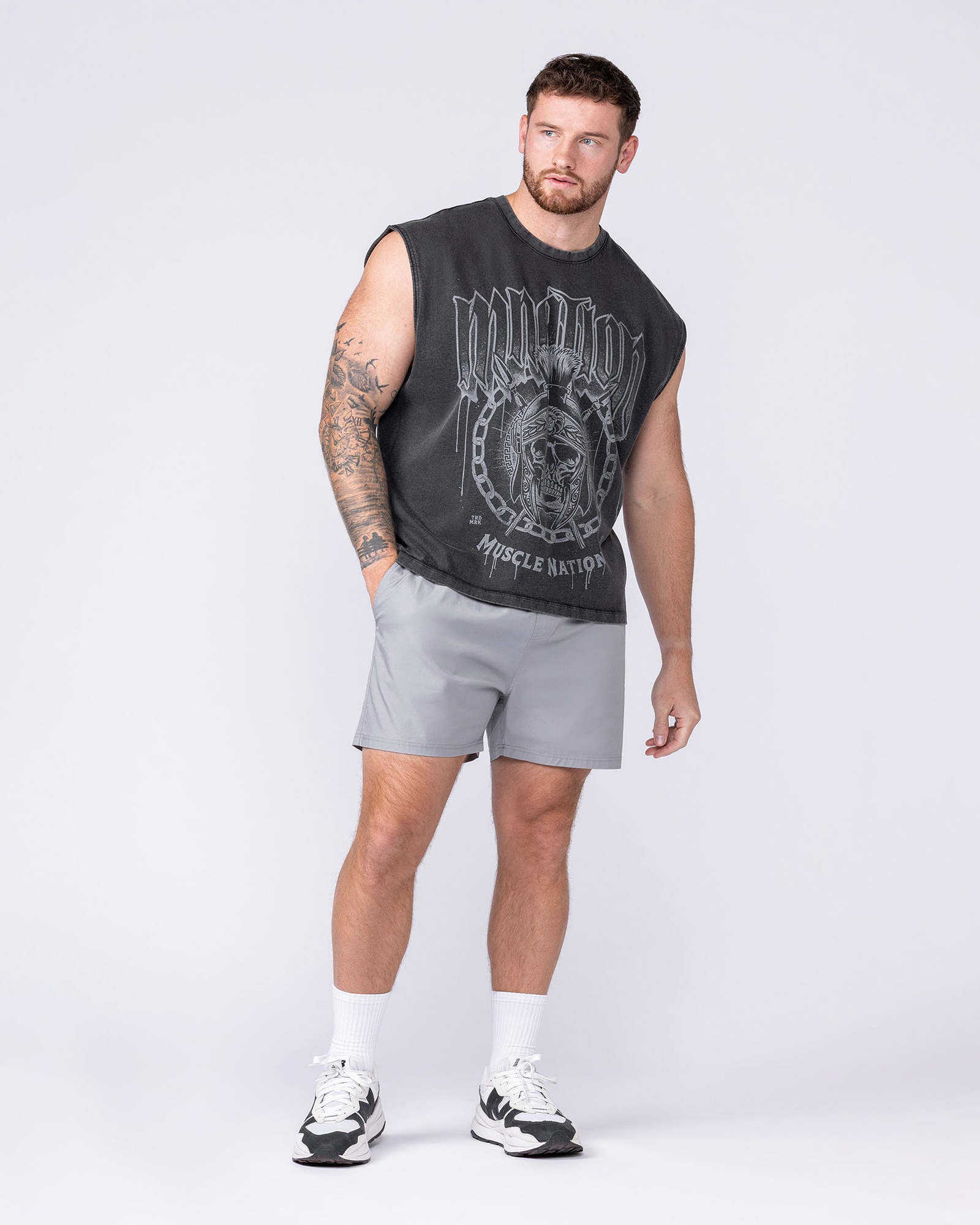 Spartan Vintage Boxy Muscle Tank - Washed Black