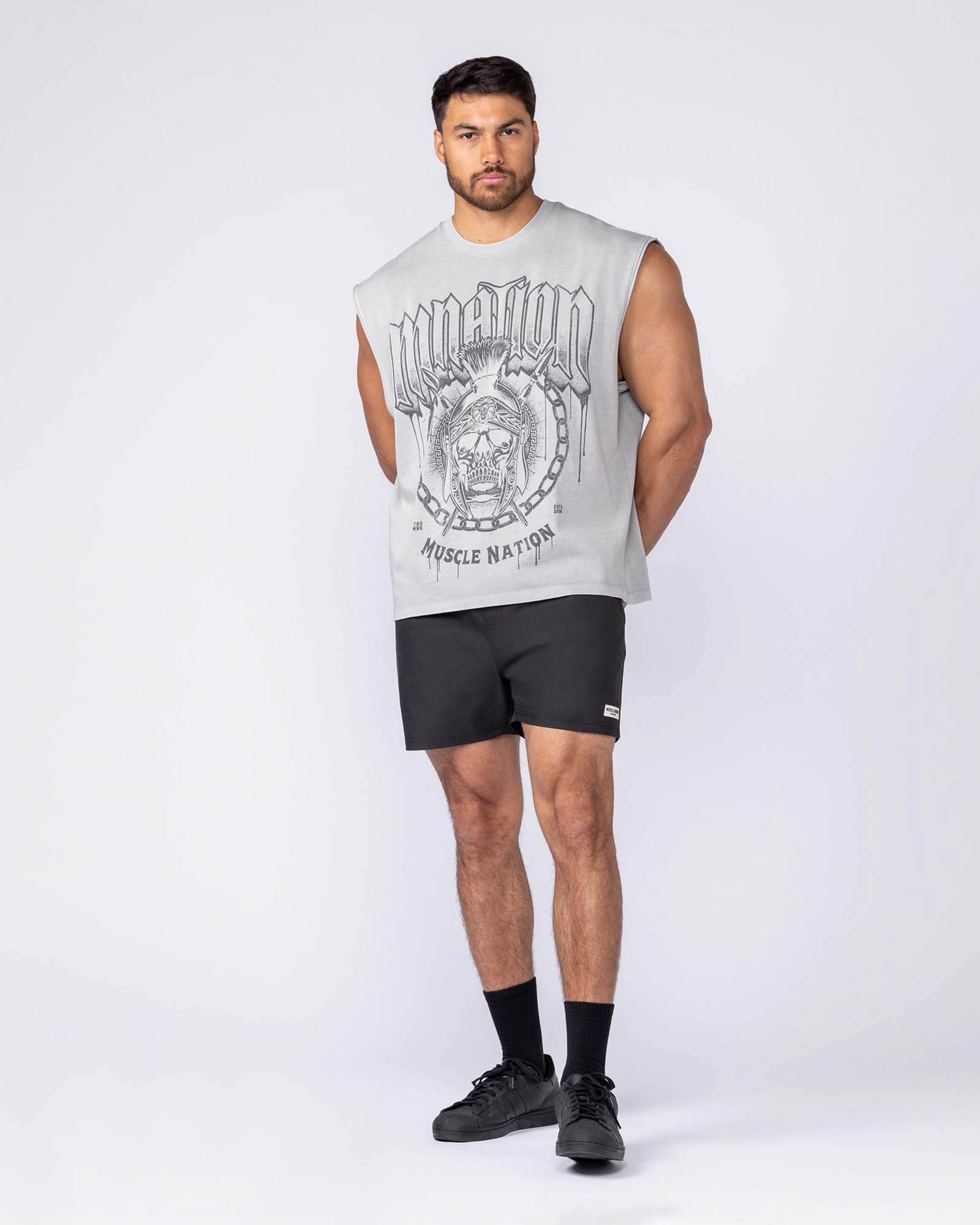 Spartan Vintage Boxy Muscle Tank - Washed Quiet Grey