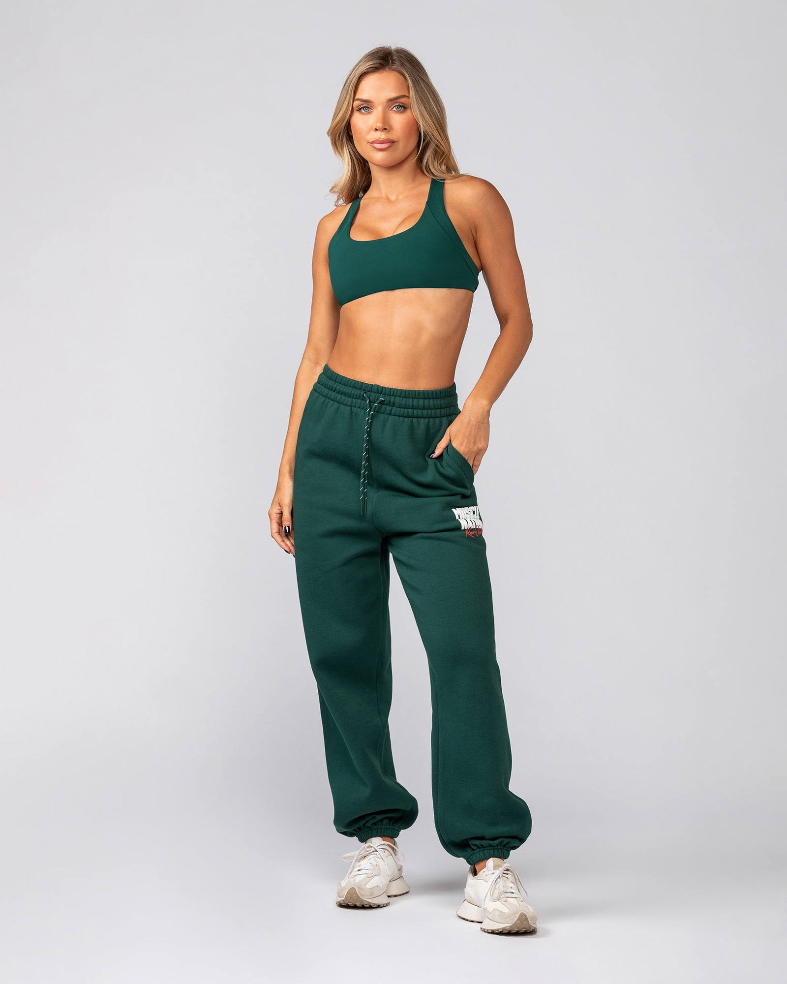 Sports Mode Slouchy Trackies - Evergreen