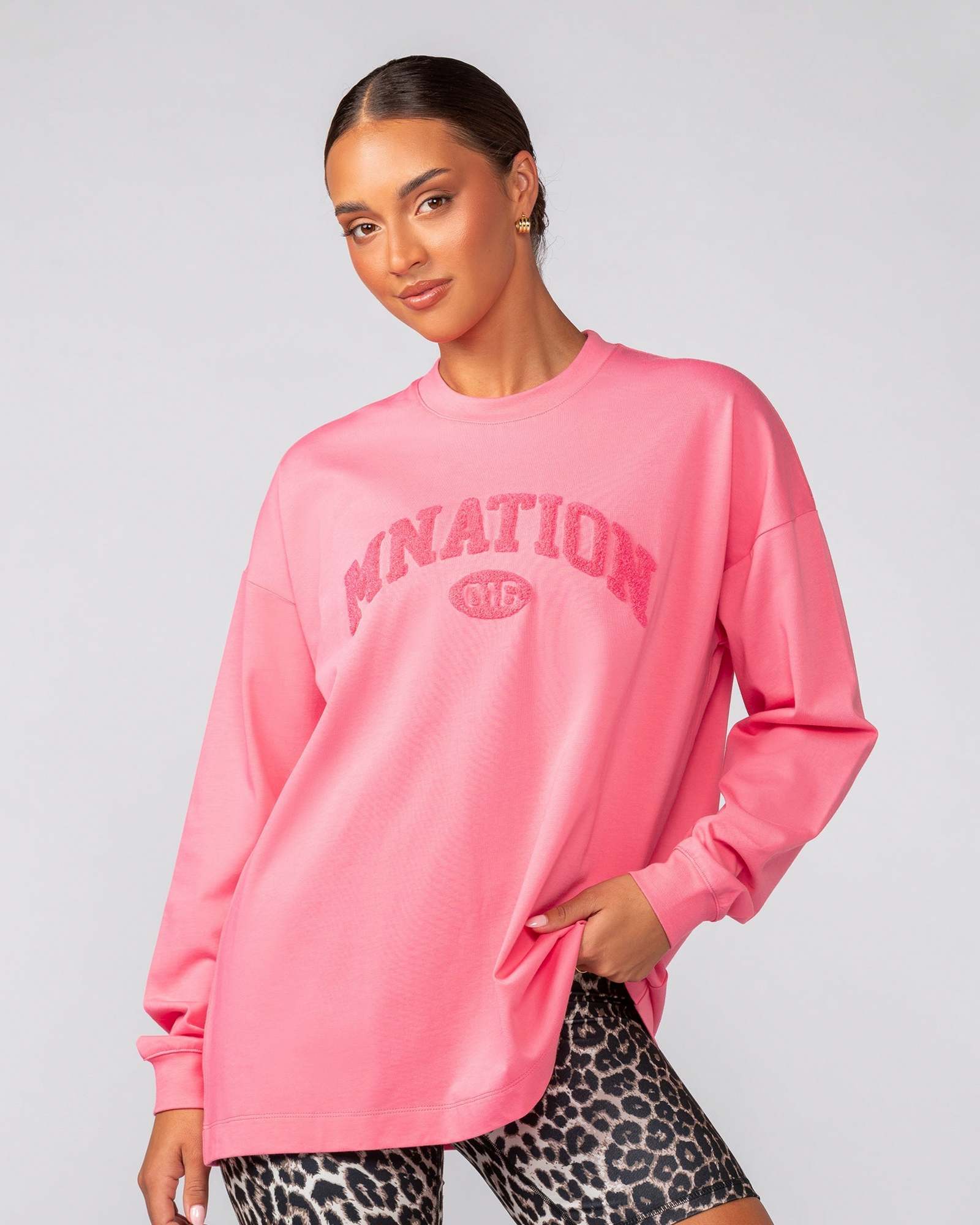 Stats Oversized Long Sleeve Tee - Calypso