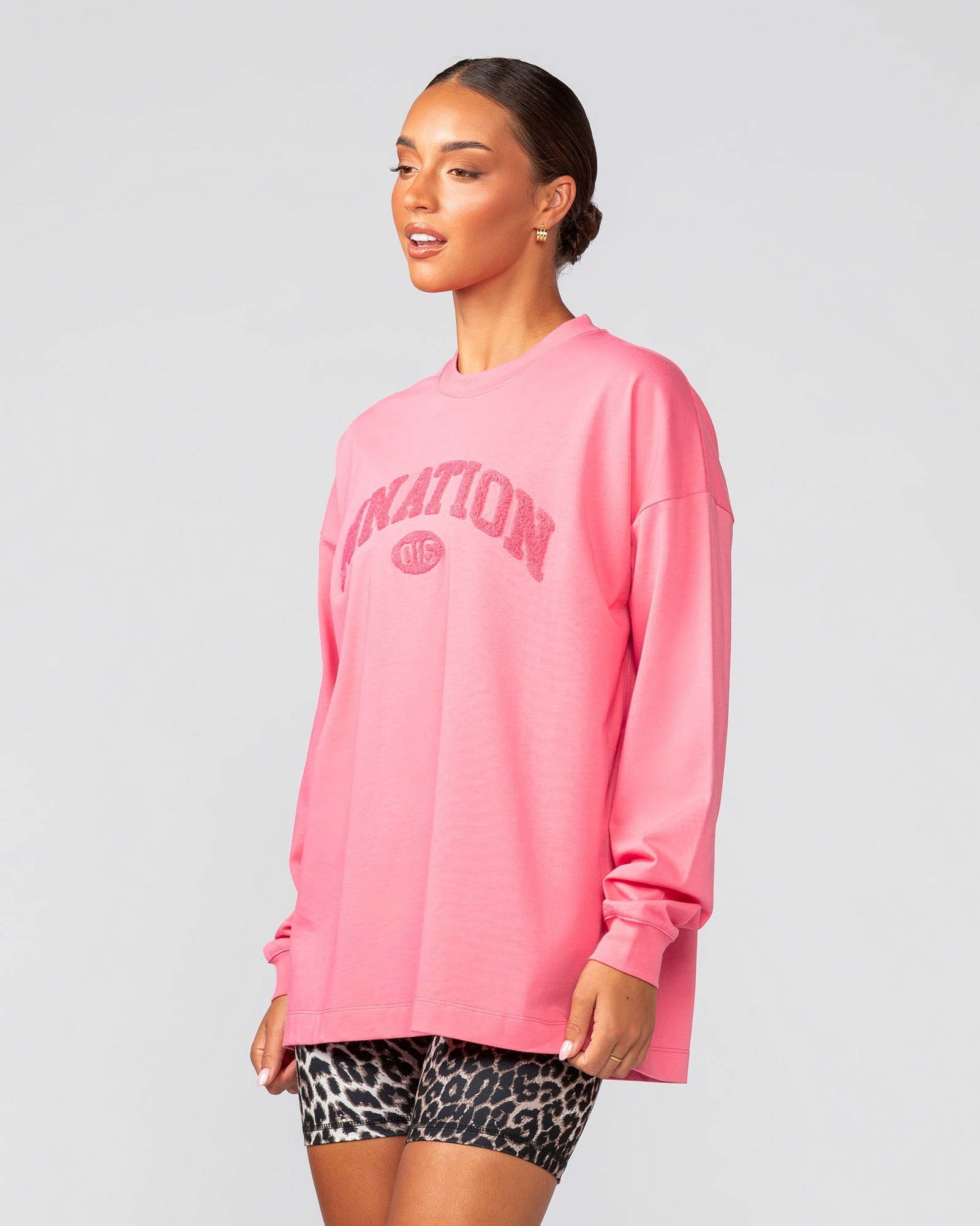 Stats Oversized Long Sleeve Tee - Calypso