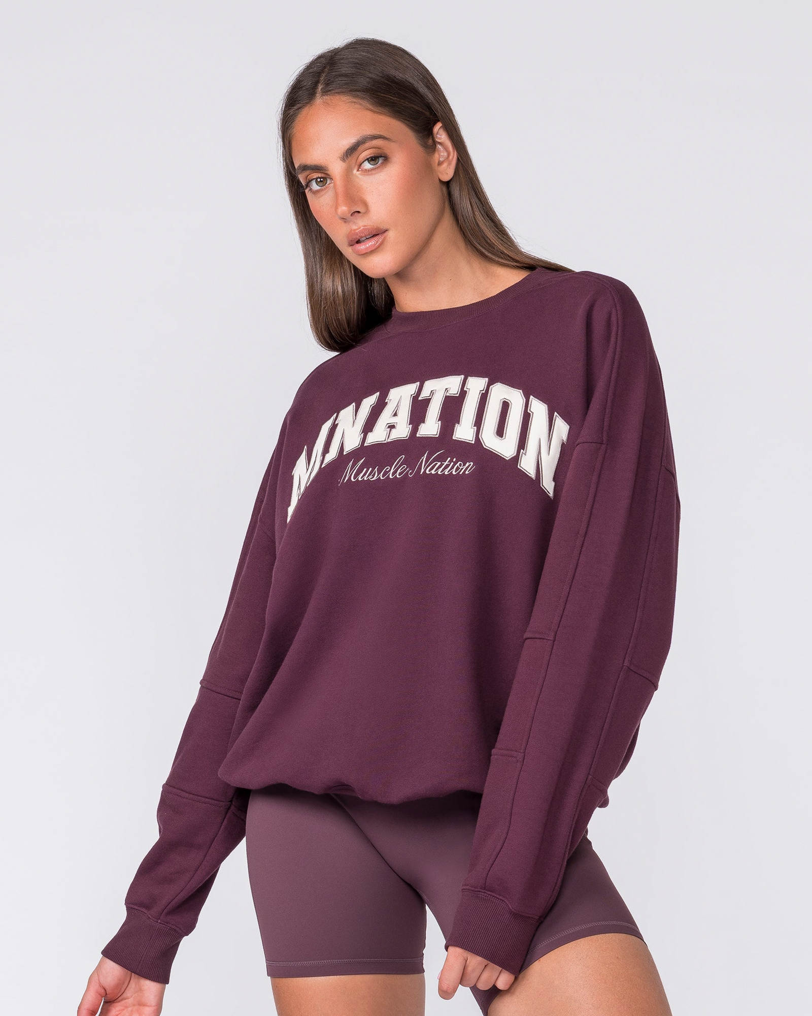 Studio Boxy Pullover - Dark Cherry