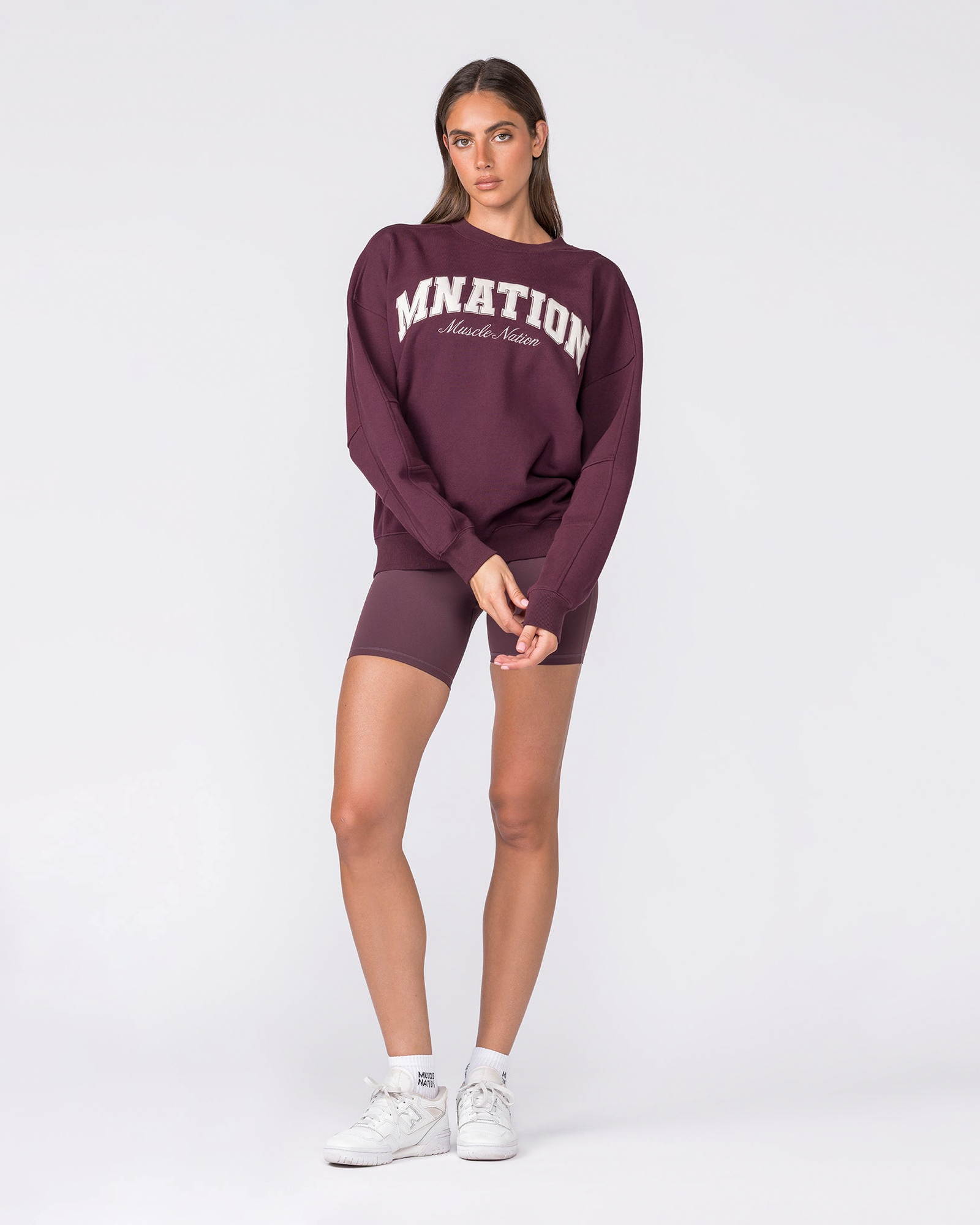Studio Boxy Pullover - Dark Cherry