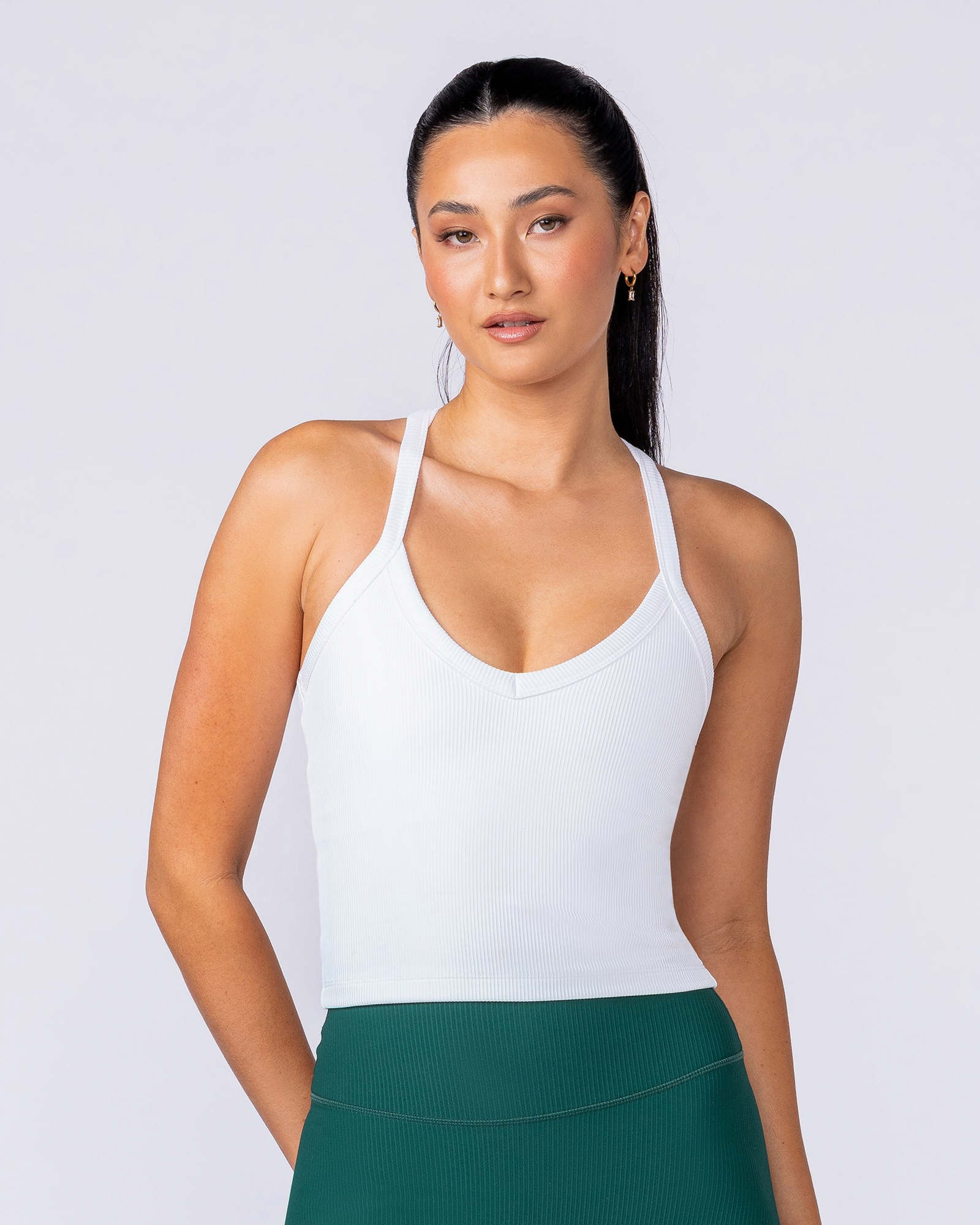 Stunner Rib Bra Tank - White