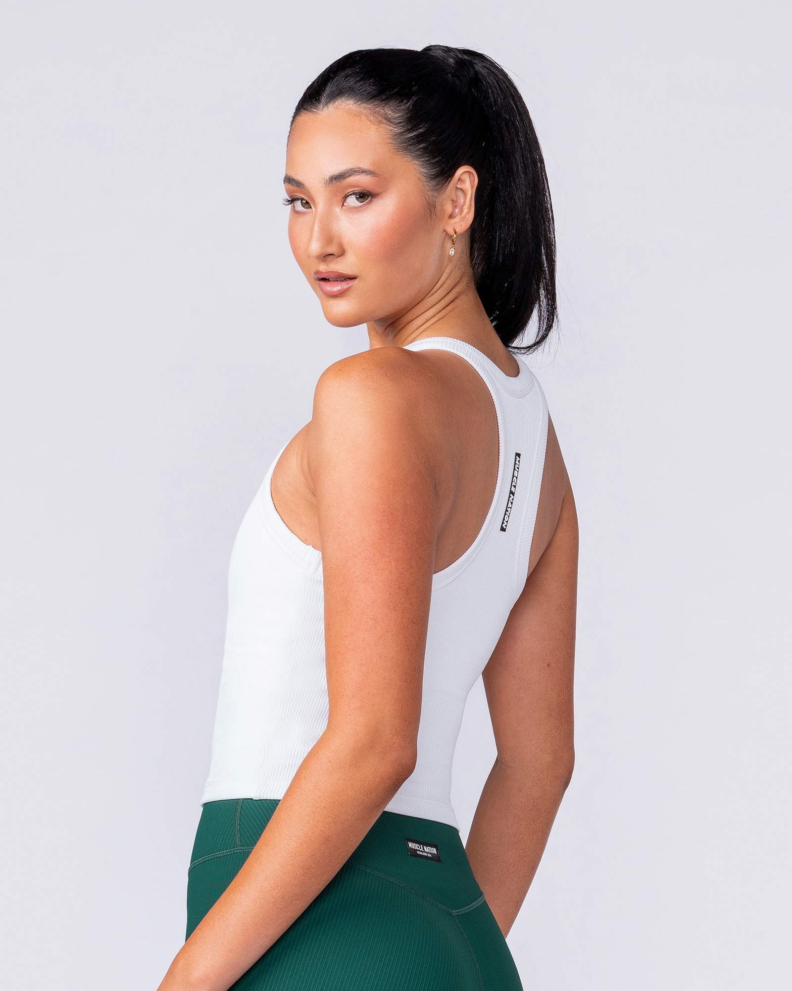 Stunner Rib Bra Tank - White