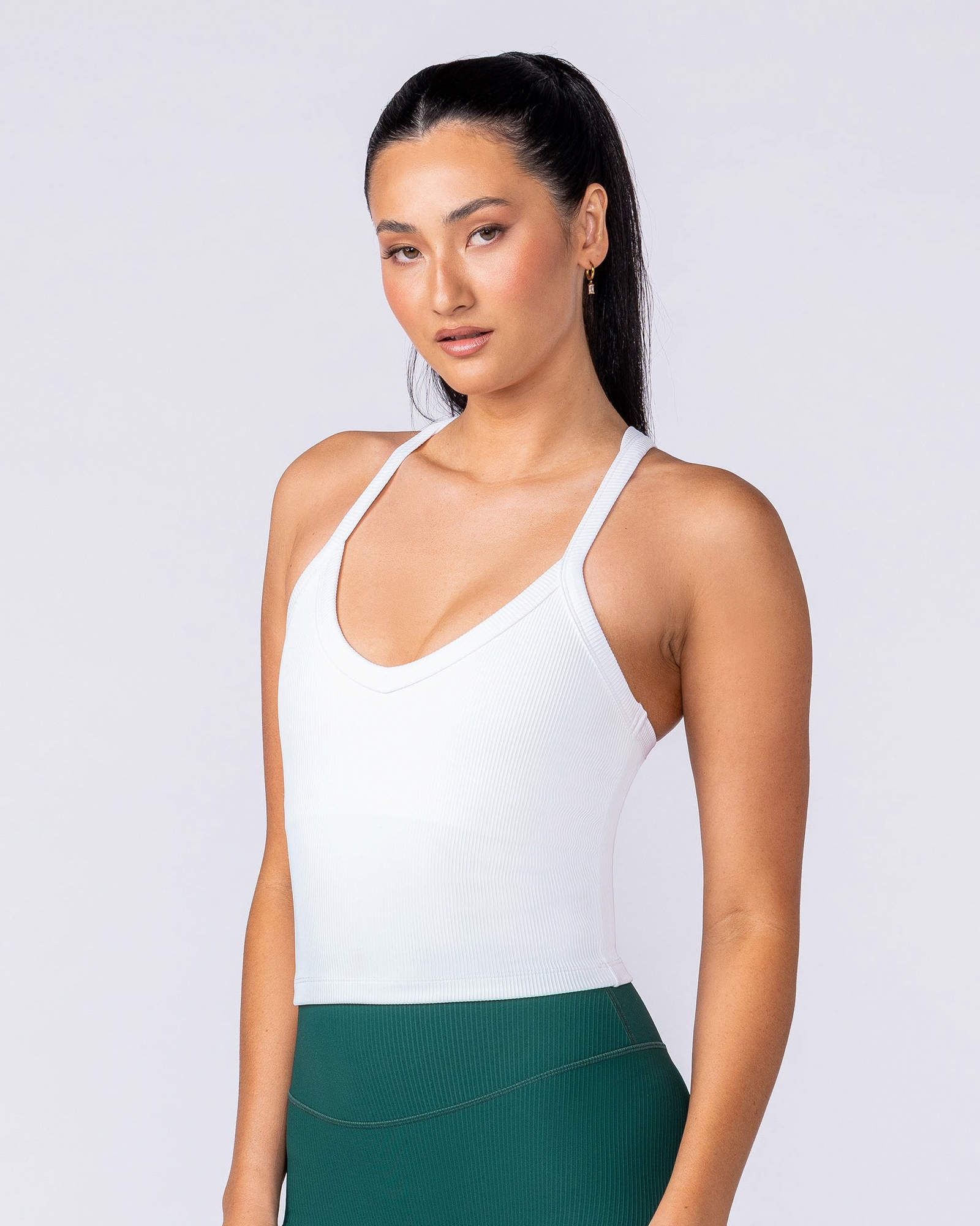 Stunner Rib Bra Tank - White