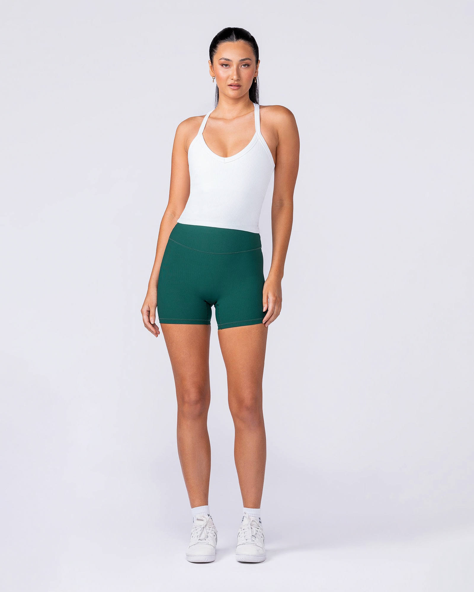Stunner Rib Bra Tank - White