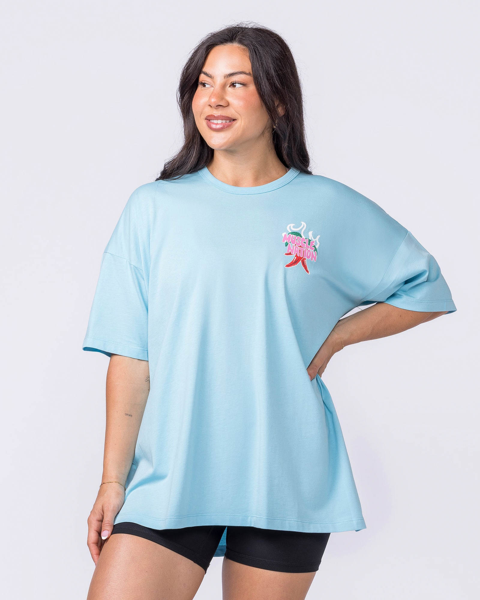Super Hot Oversized Tee - Lagoon
