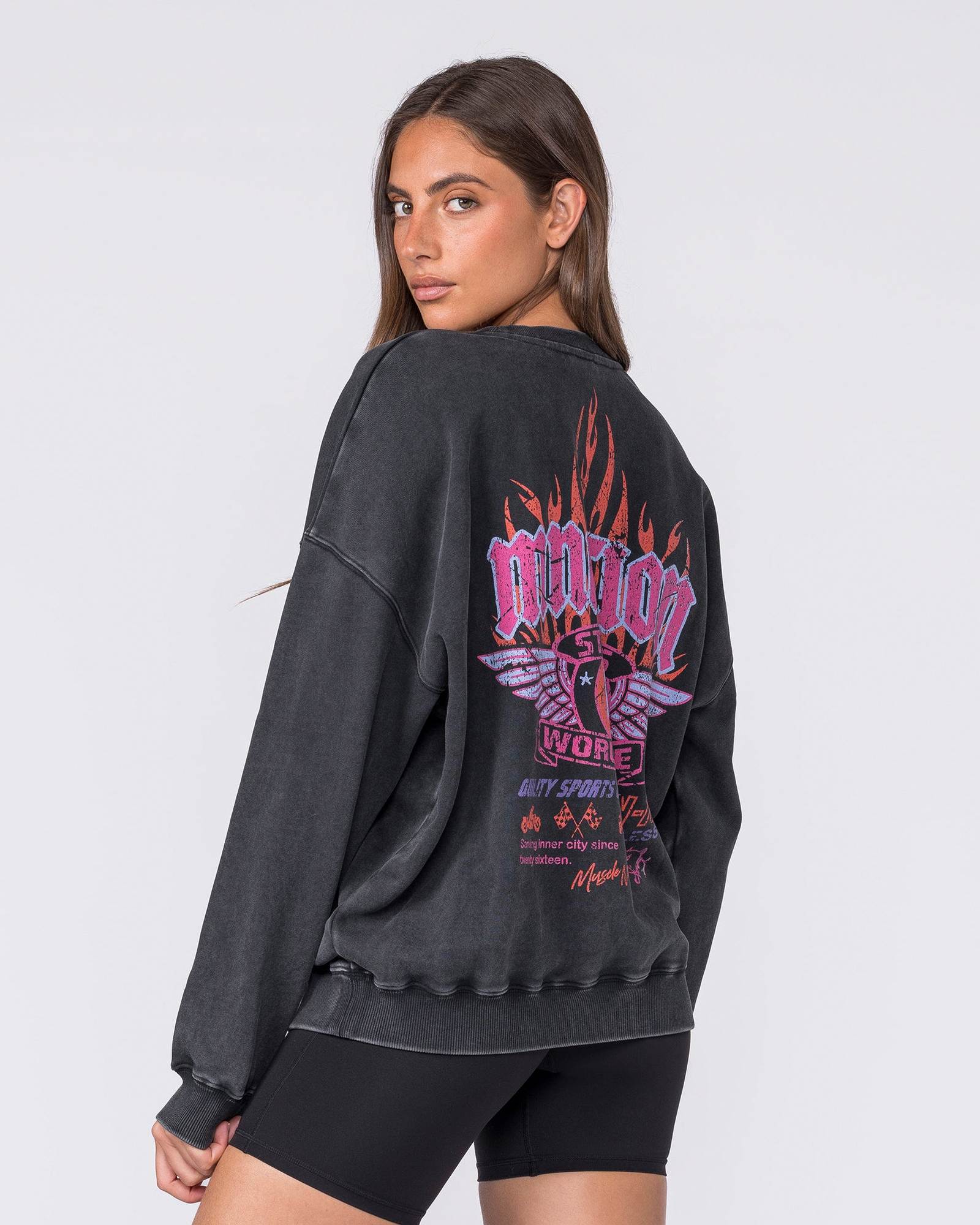 Surge Boxy Vintage Pullover - Washed Black