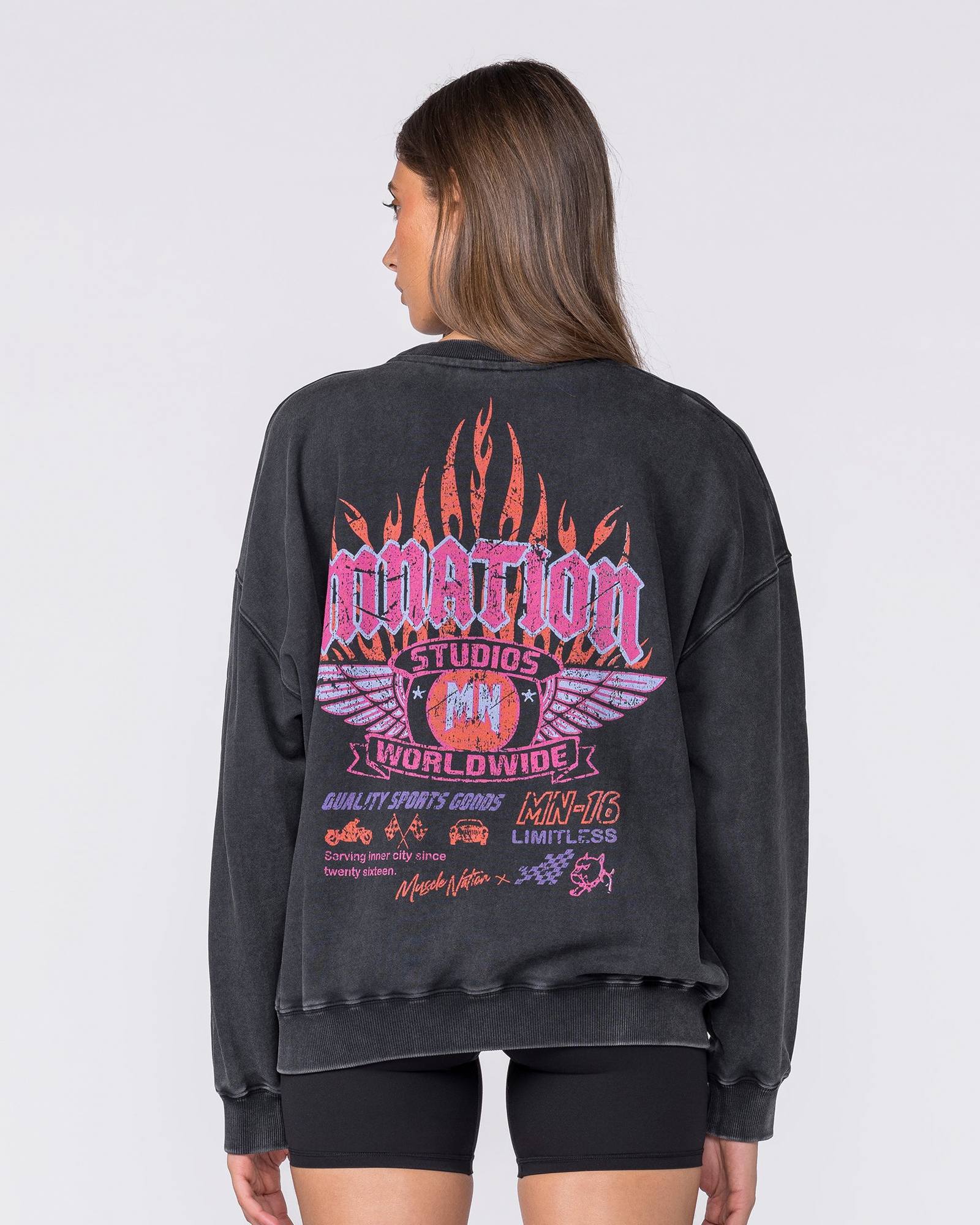 Surge Boxy Vintage Pullover - Washed Black