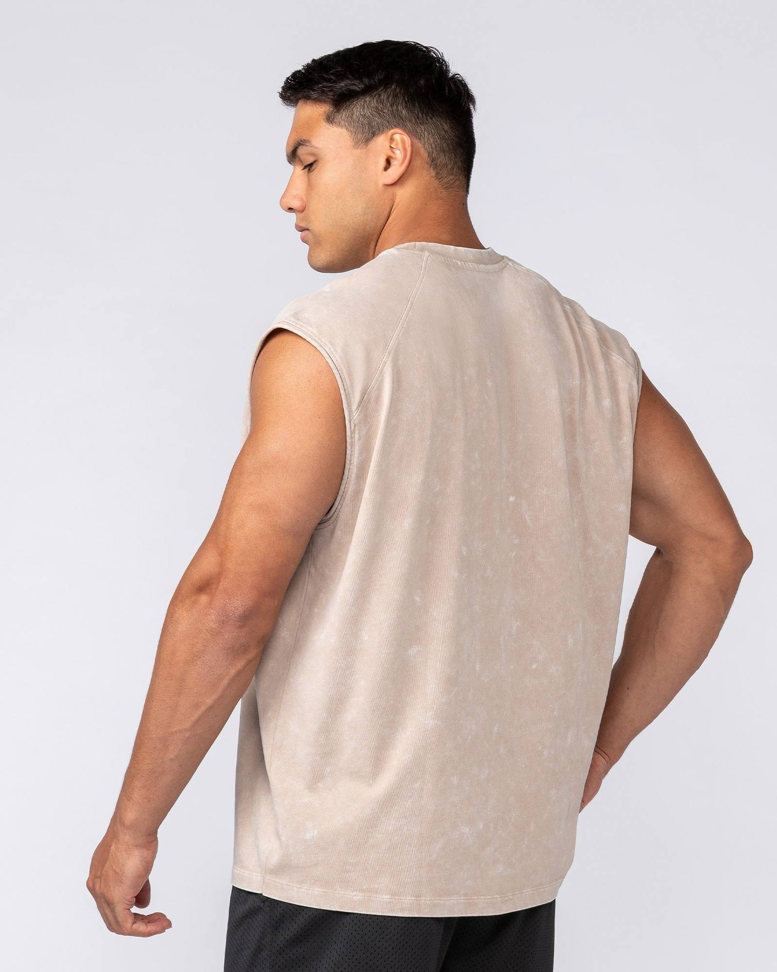 Take Flight Vintage Boxy Muscle Tank - Washed Beige