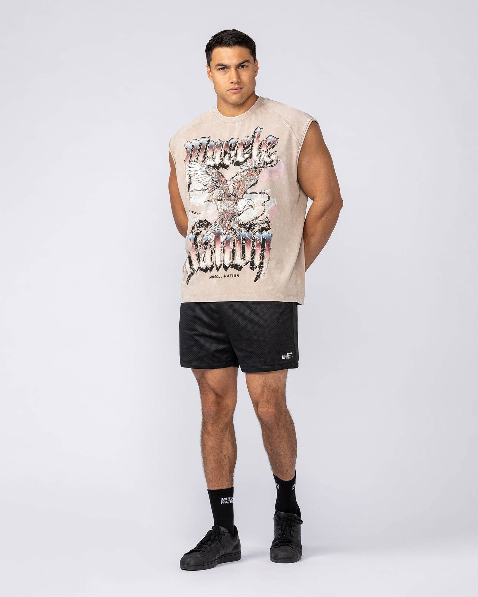 Take Flight Vintage Boxy Muscle Tank - Washed Beige