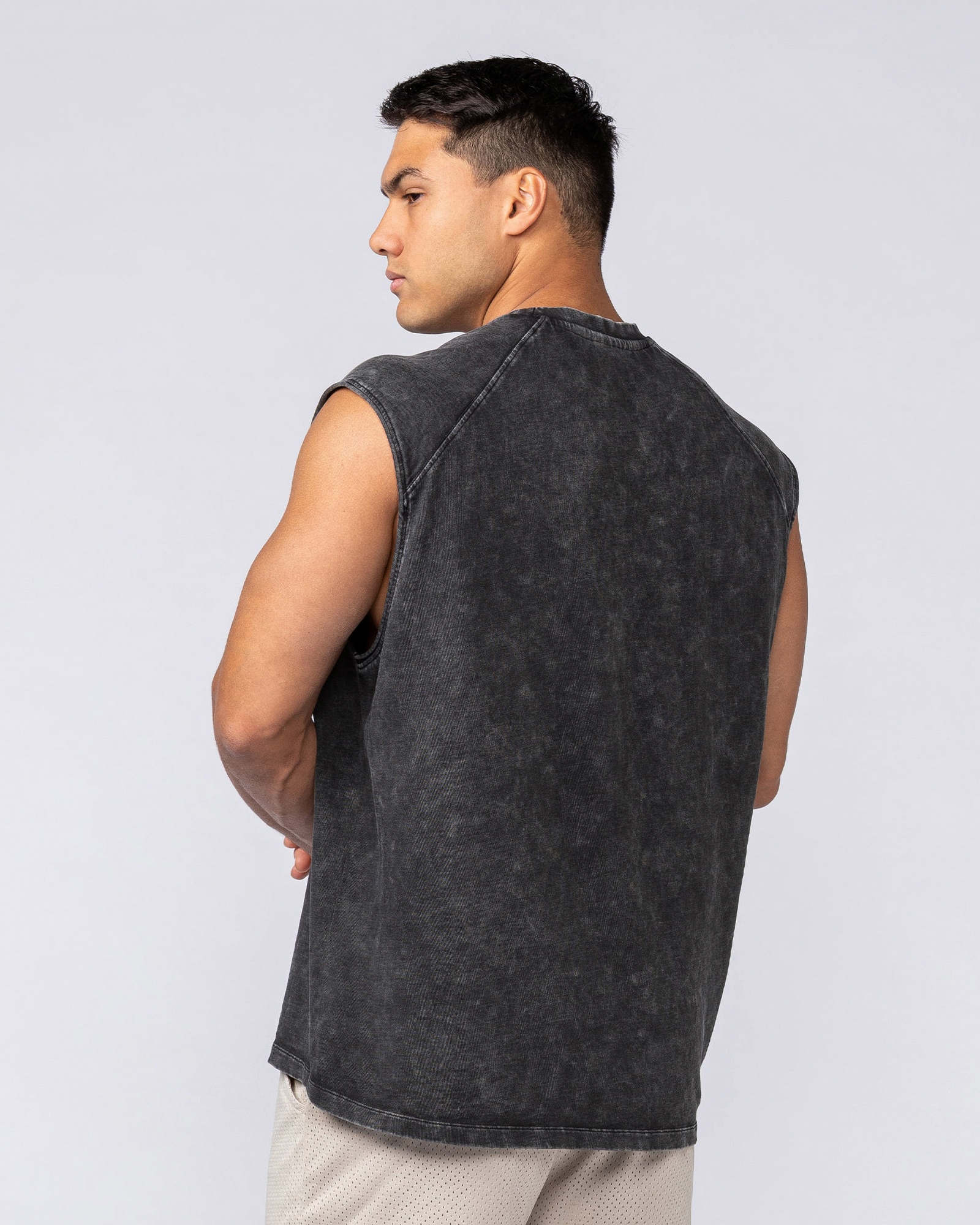 Take Flight Vintage Boxy Muscle Tank - Washed Black
