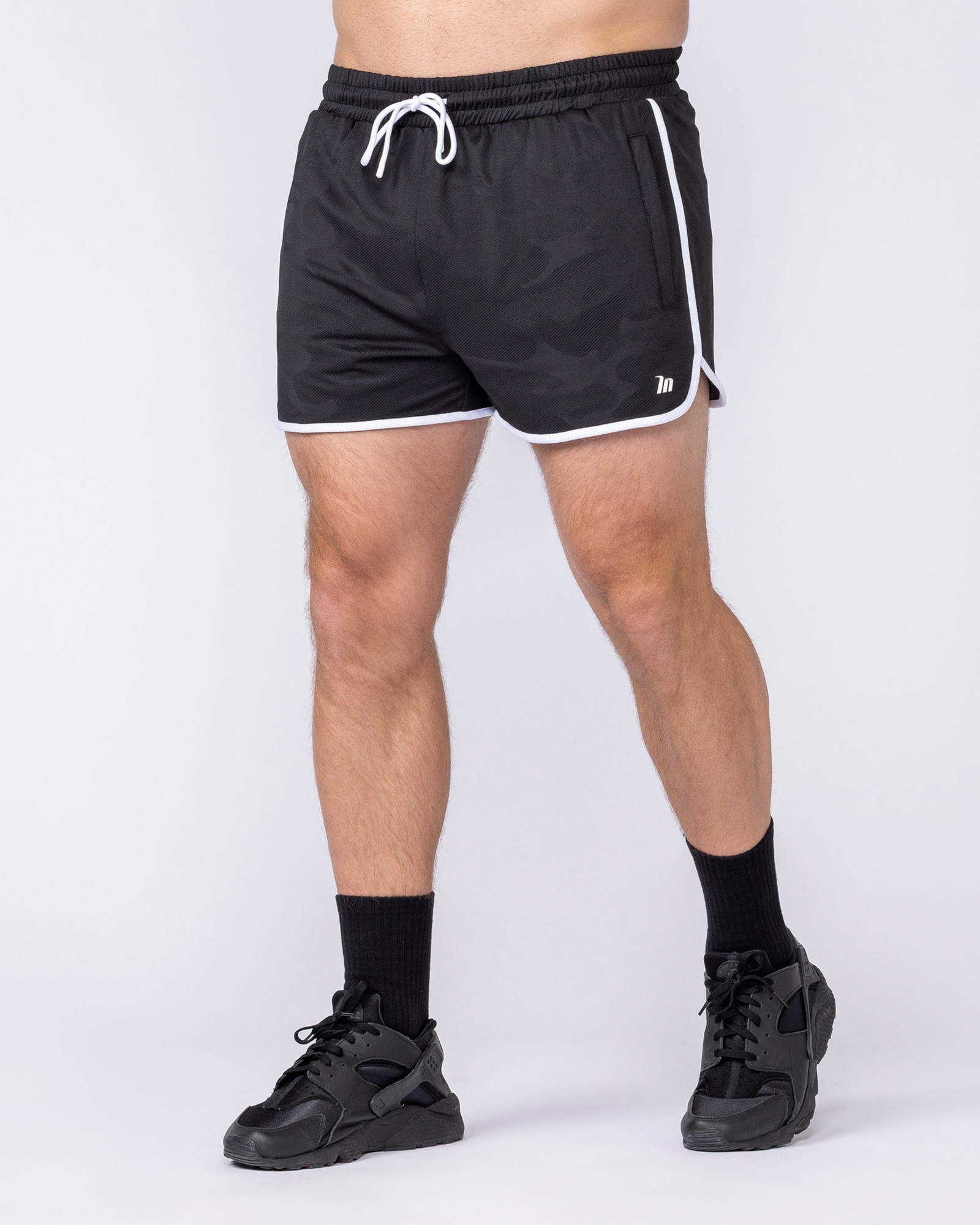 Tech Camo Retro Shorts - Black Camo