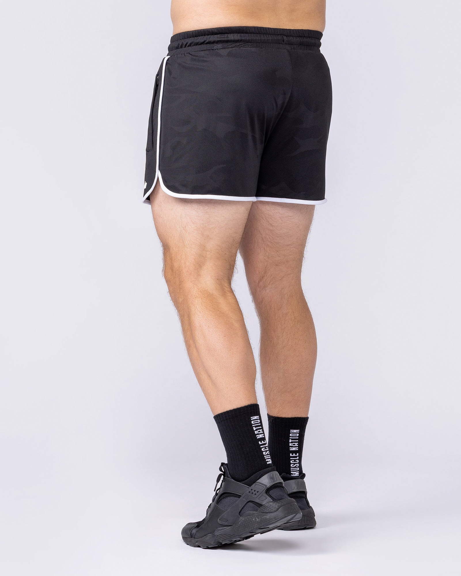 Tech Camo Retro Shorts - Black Camo