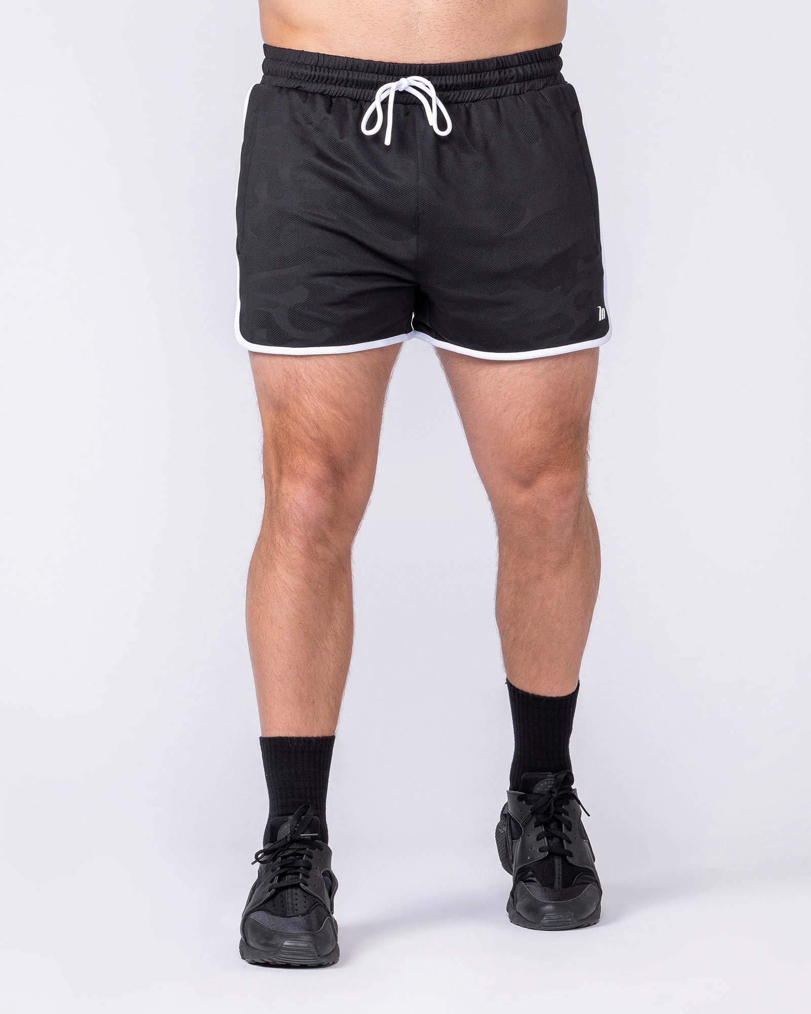 Tech Camo Retro Shorts - Black Camo