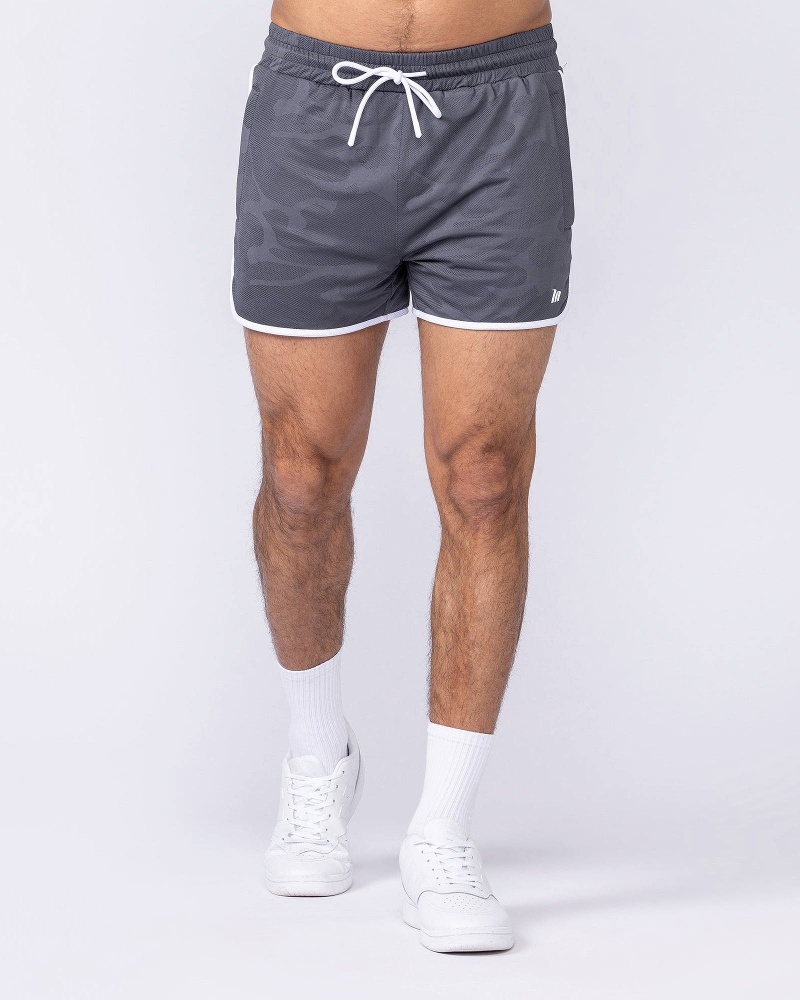 Tech Camo Retro Shorts - Dark Grey Camo
