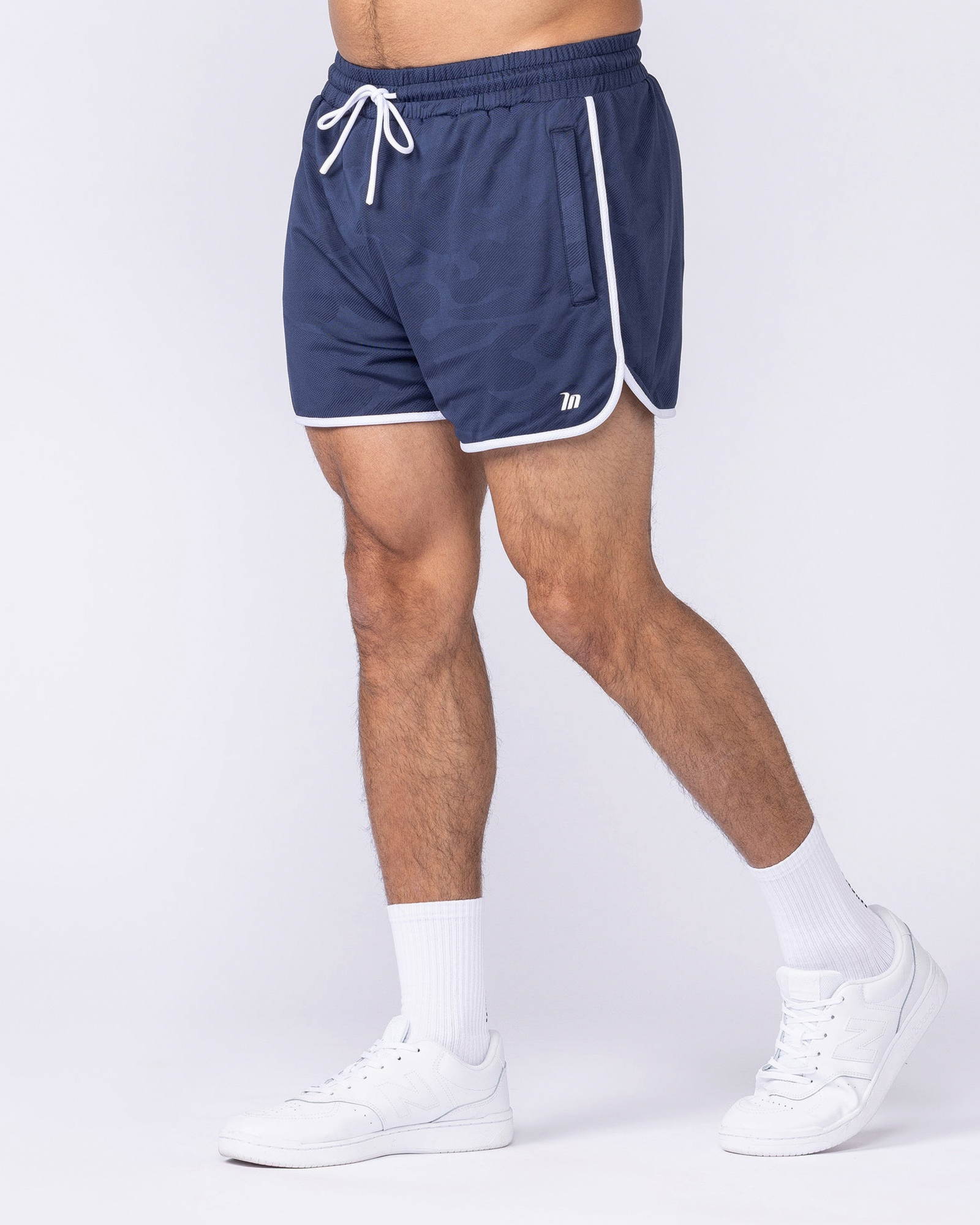 Tech Camo Retro Shorts - Navy Camo