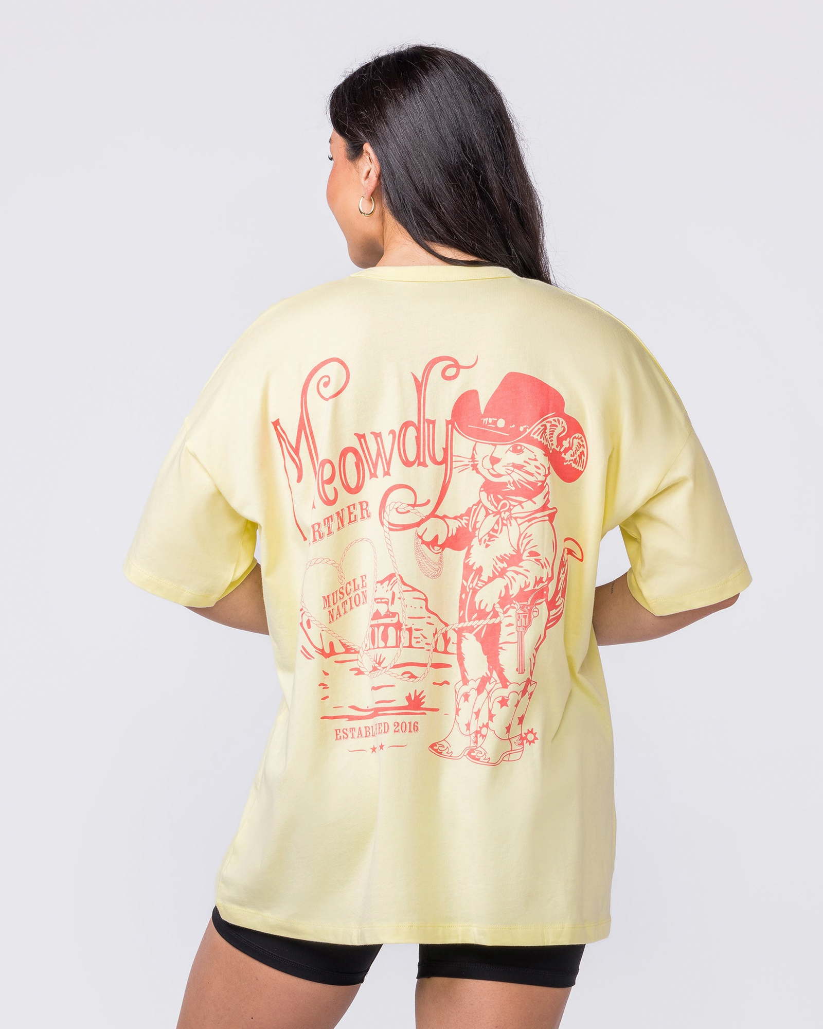 Meowdy Partner Oversized Tee - Limoncello
