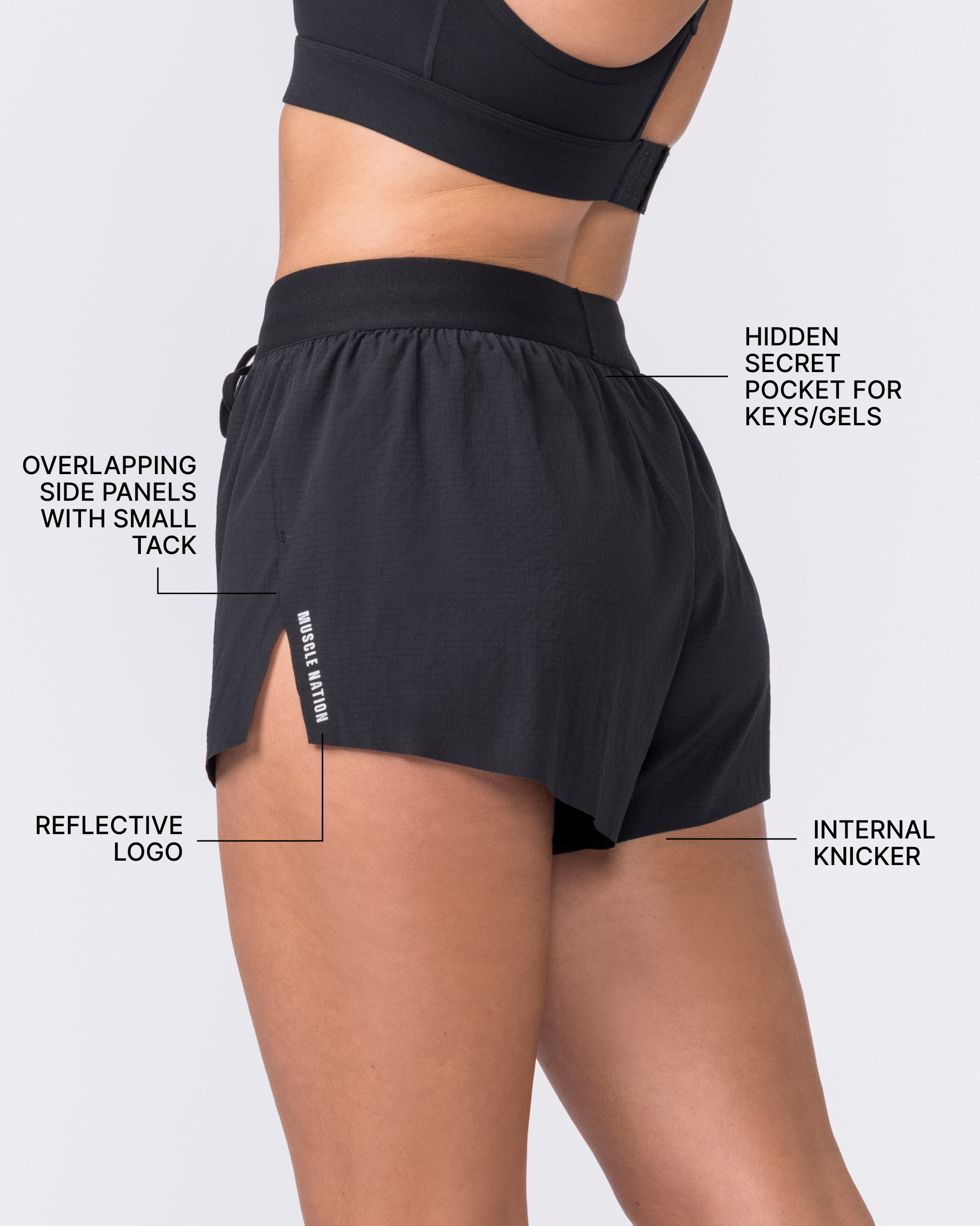 Tempo 3" Run Shorts - Black