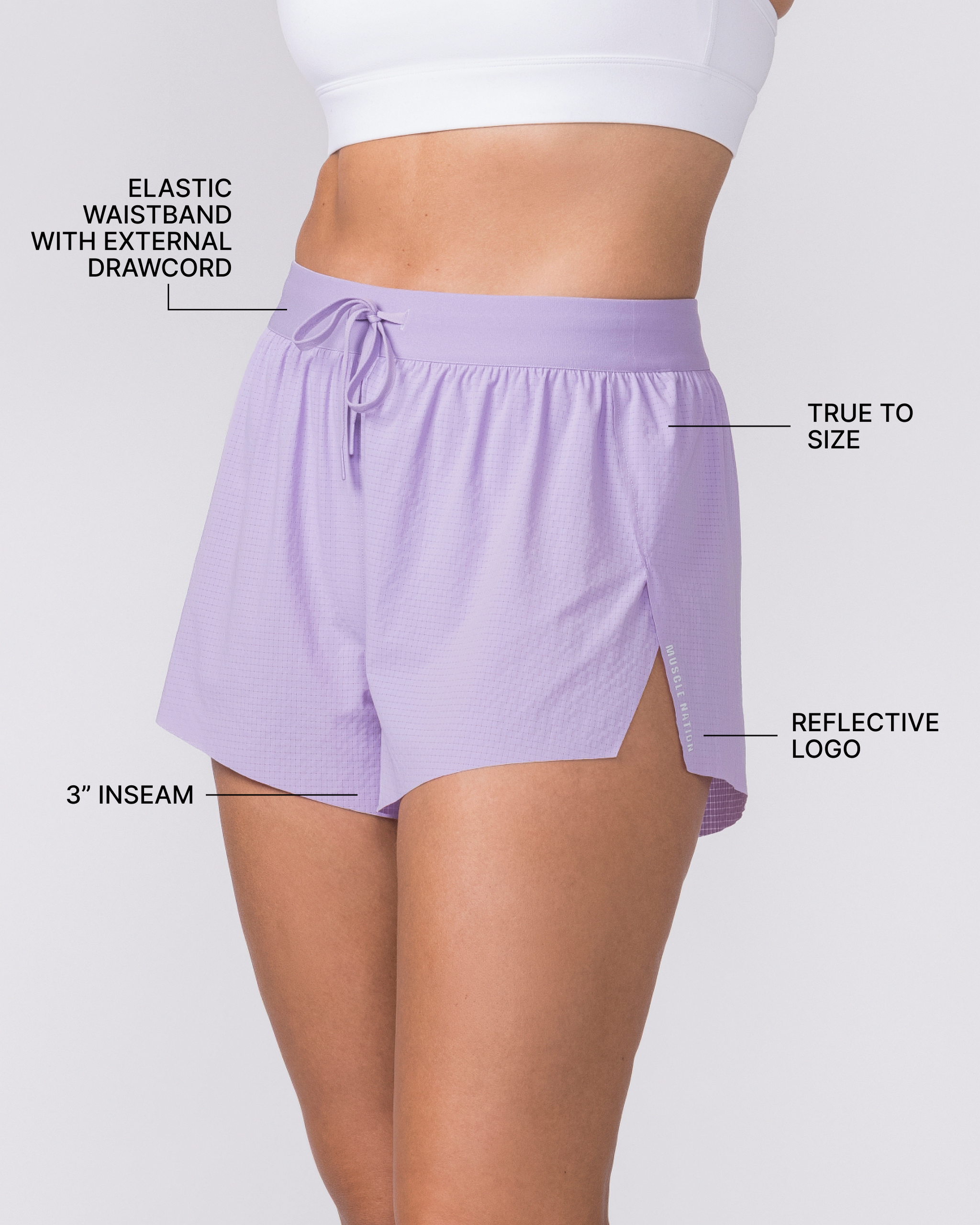 Tempo 3" Run Shorts - Lavender