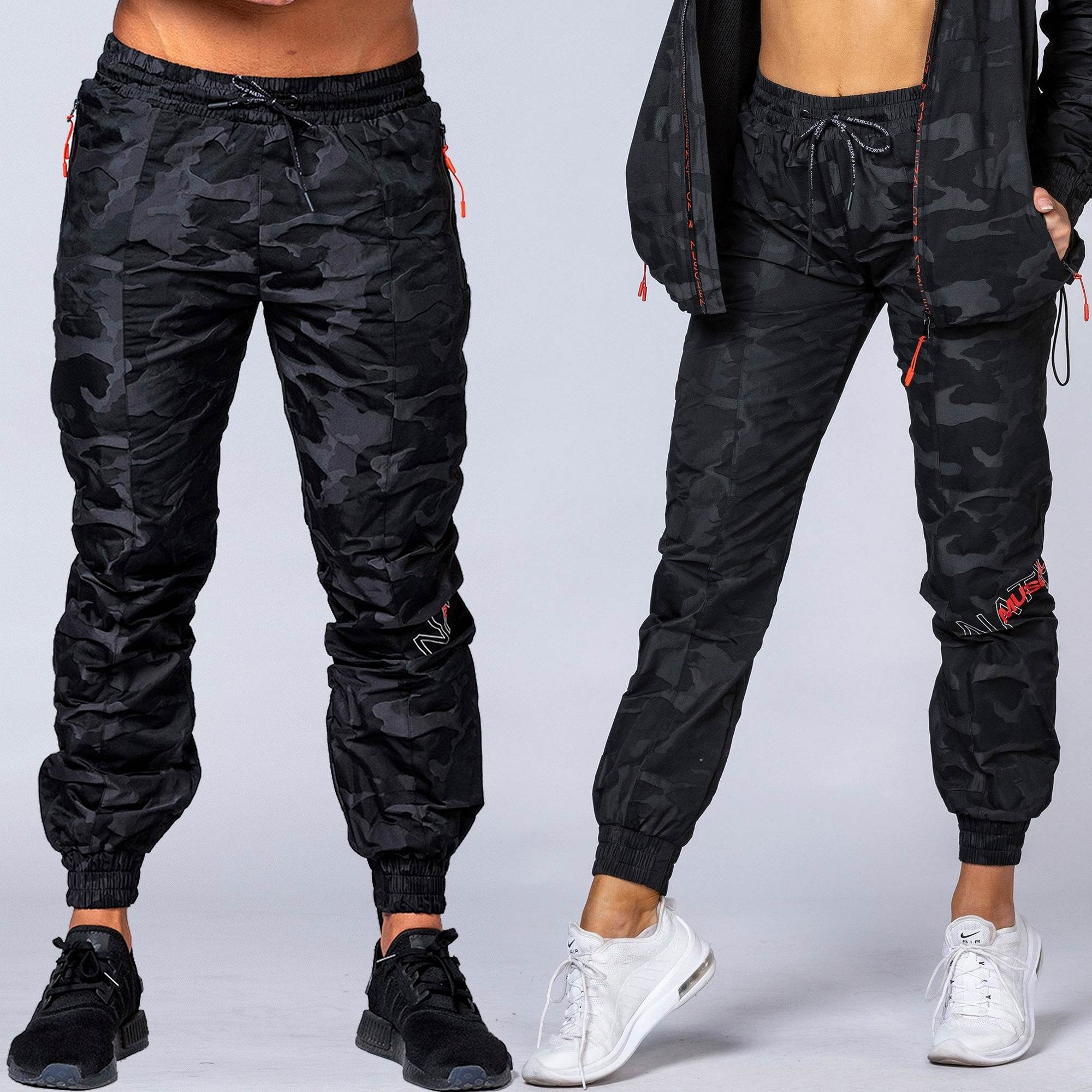 Unisex Tracksuit Pants - Black Camo