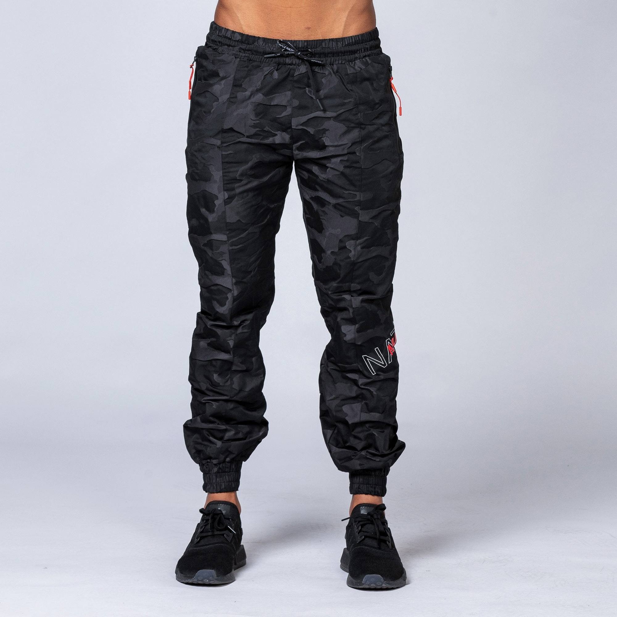 Unisex Tracksuit Pants - Black Camo