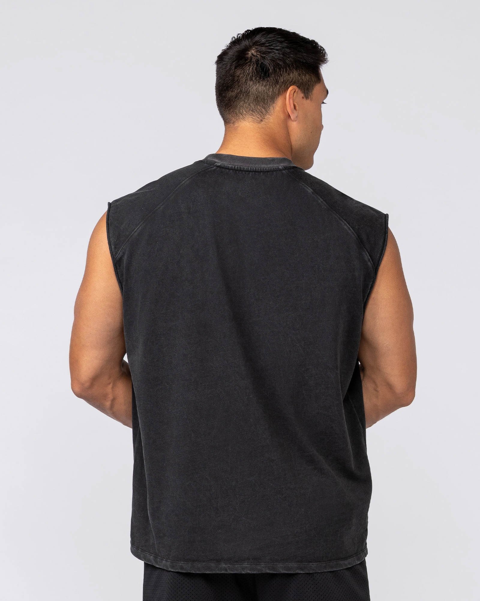 Unleashed Oversized Vintage Boxy Muscle Tank - Washed Black