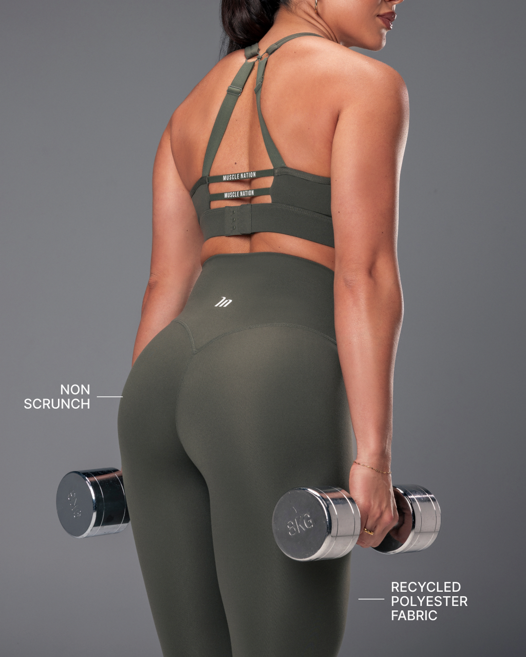 Unrivalled Bare Ankle Length Leggings - Eucalyptus
