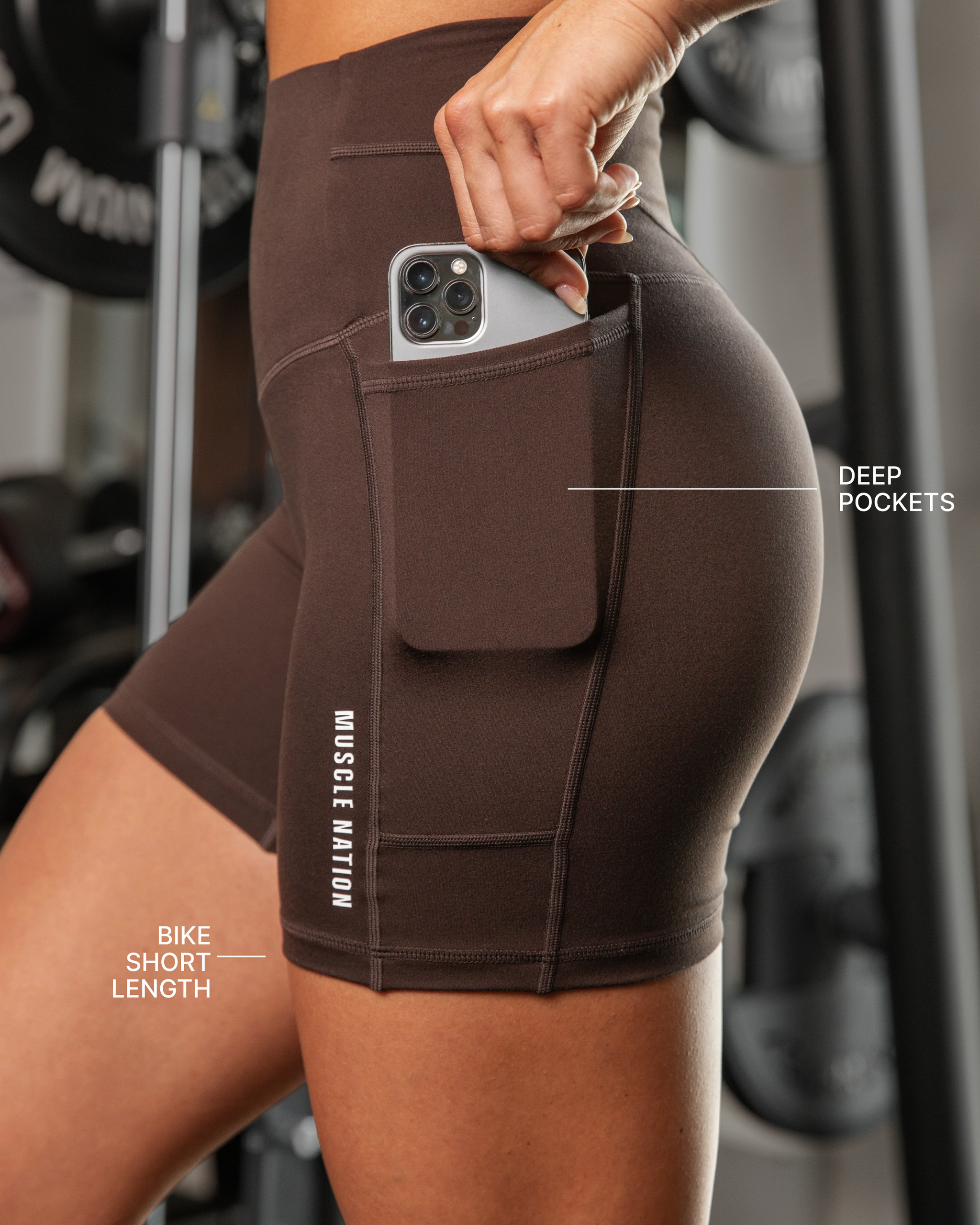 Unrivalled Everyday Pocket Bike Shorts - Cocoa