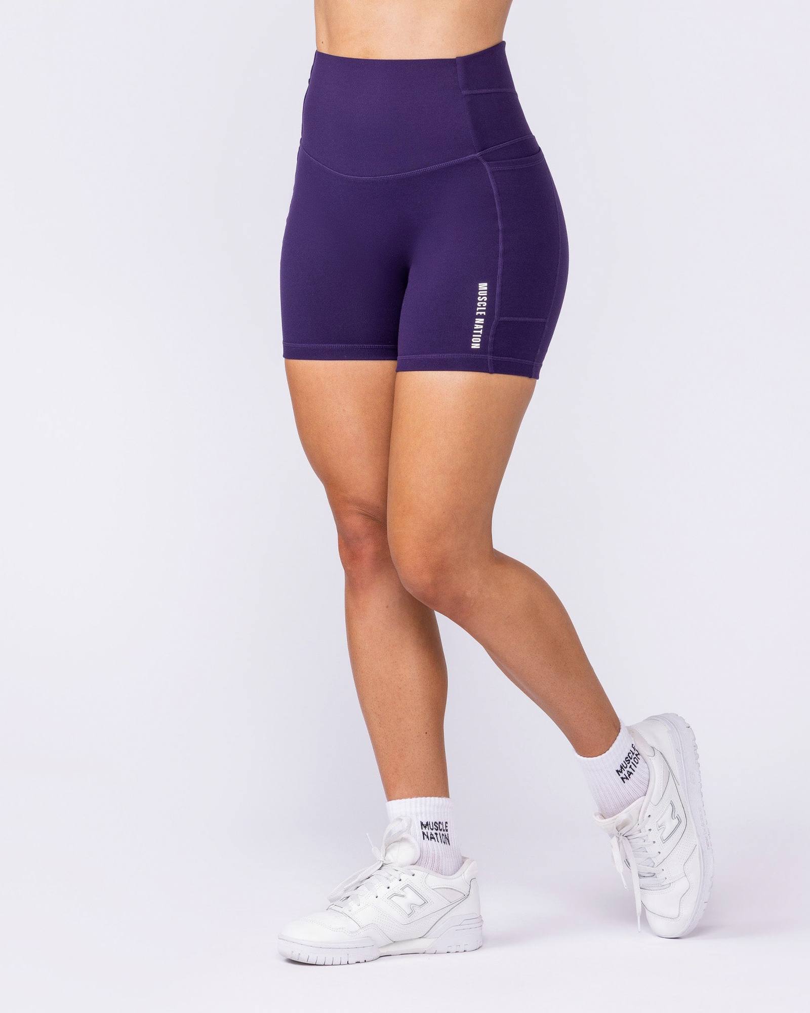 Unrivalled Everyday Pocket Bike Shorts - Dark Purple