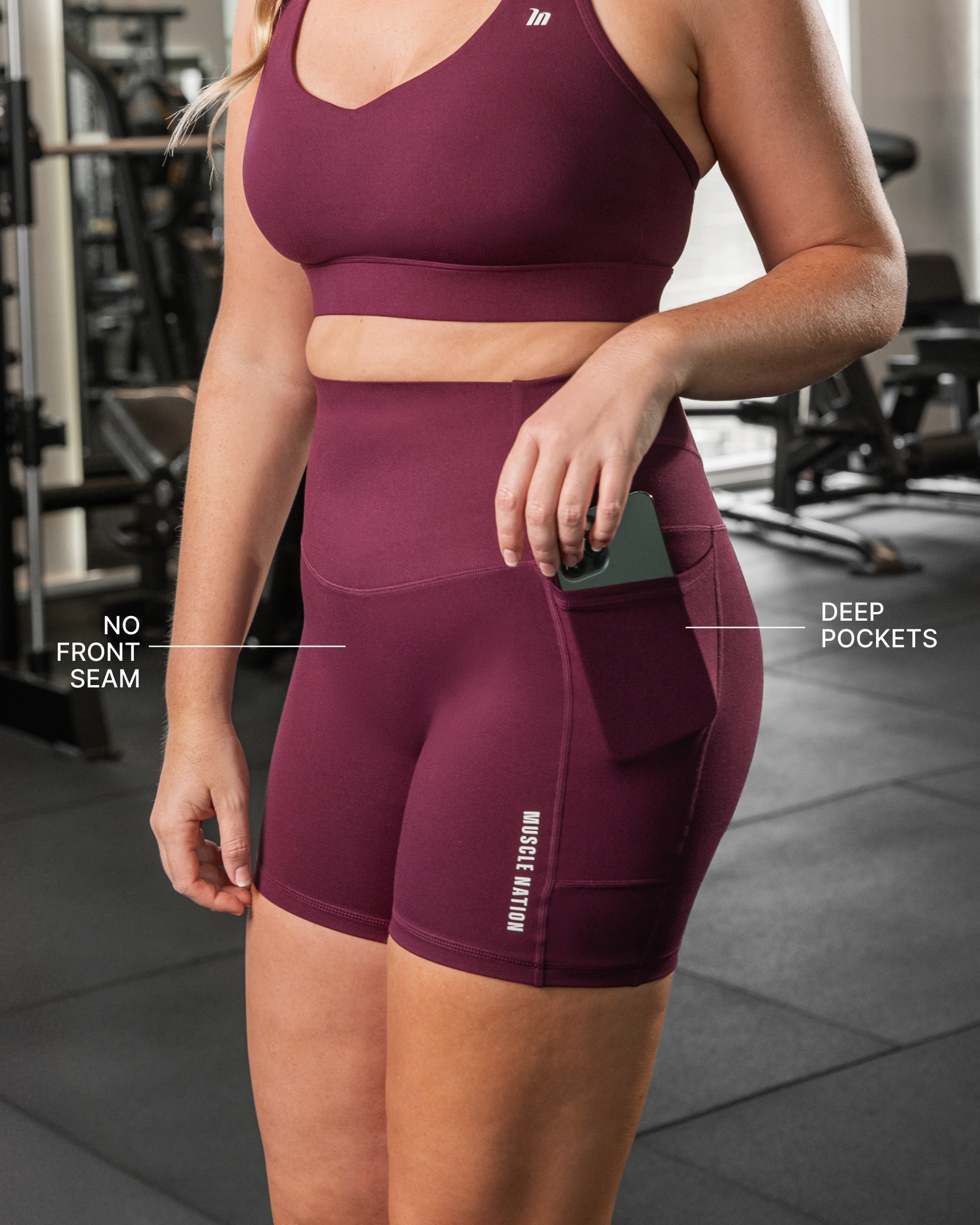 Unrivalled Everyday Pocket Bike Shorts - Sangria