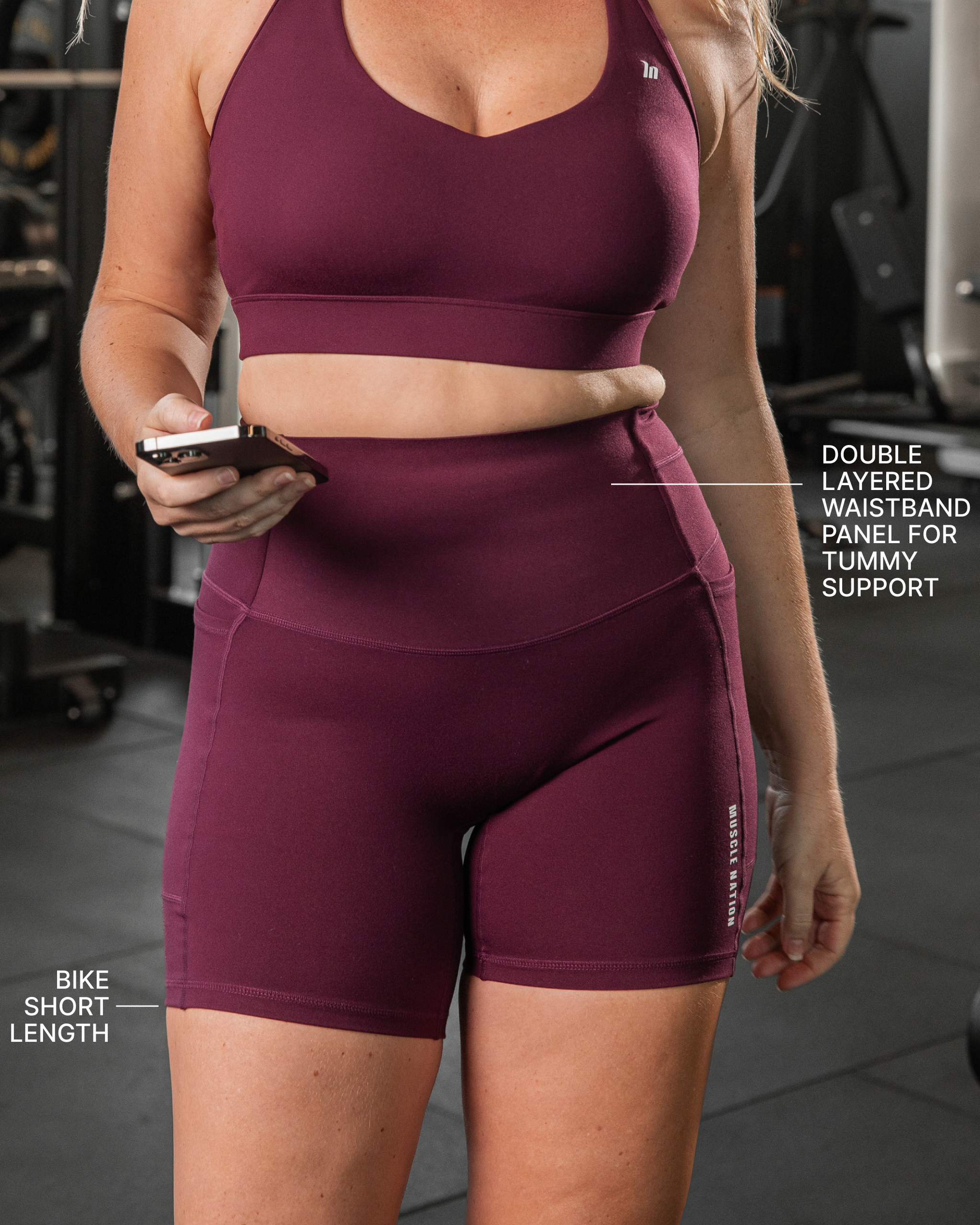 Unrivalled Everyday Pocket Bike Shorts - Sangria