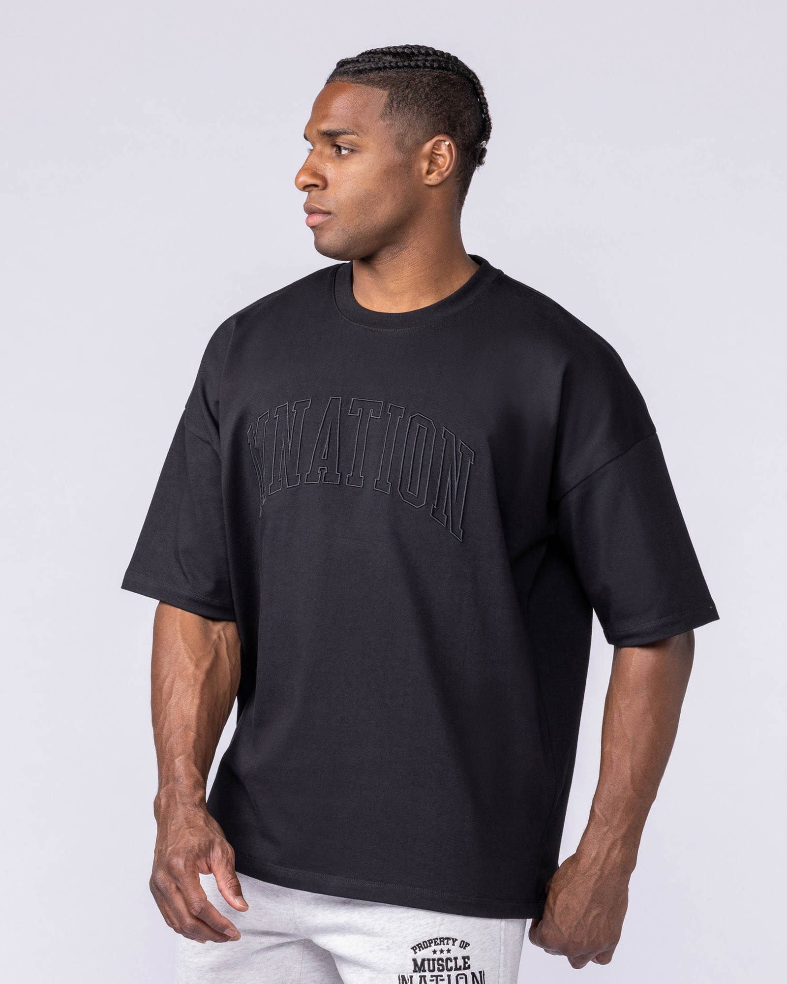 Varsity Oversized Boxy Tee - Black