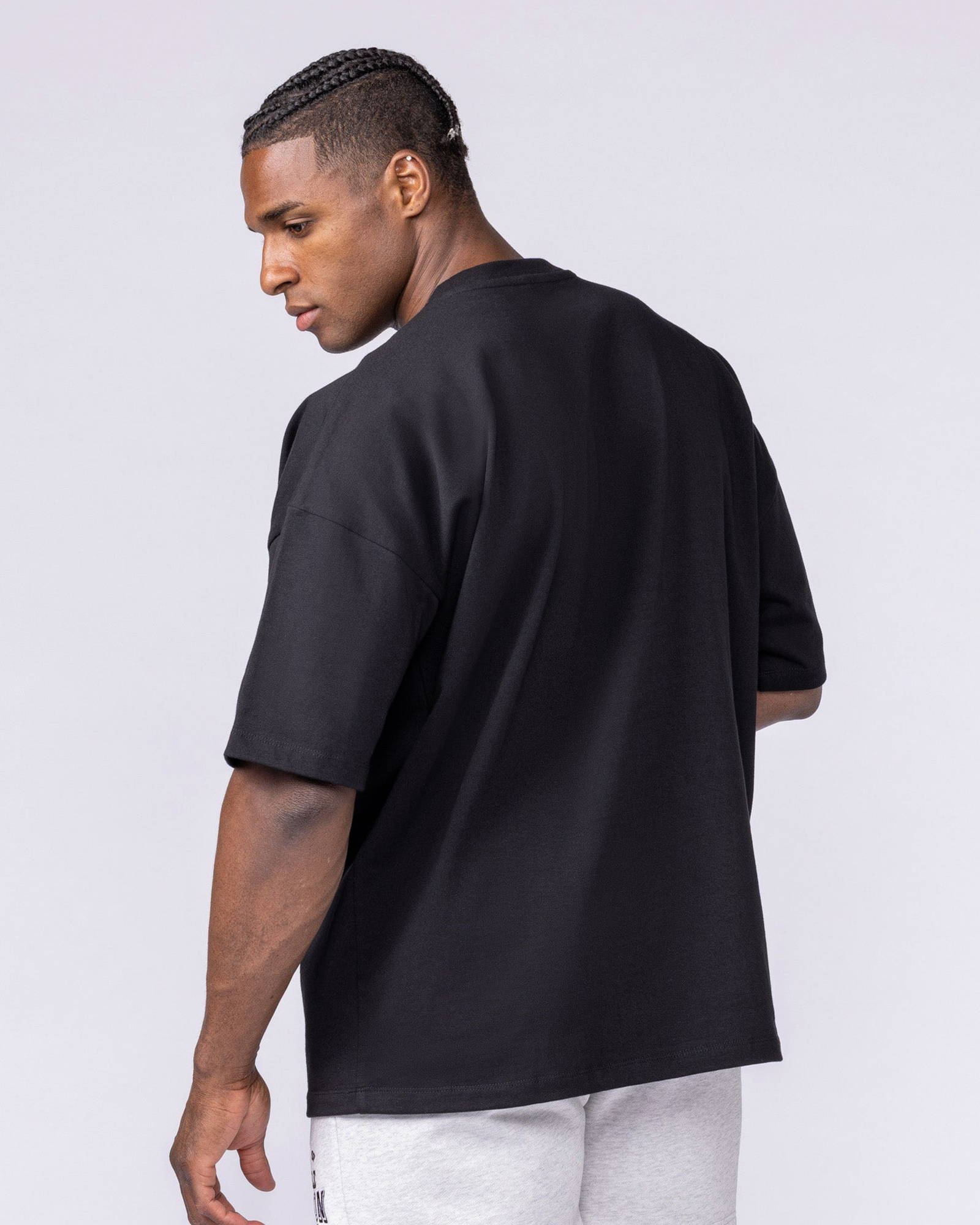 Varsity Oversized Boxy Tee - Black
