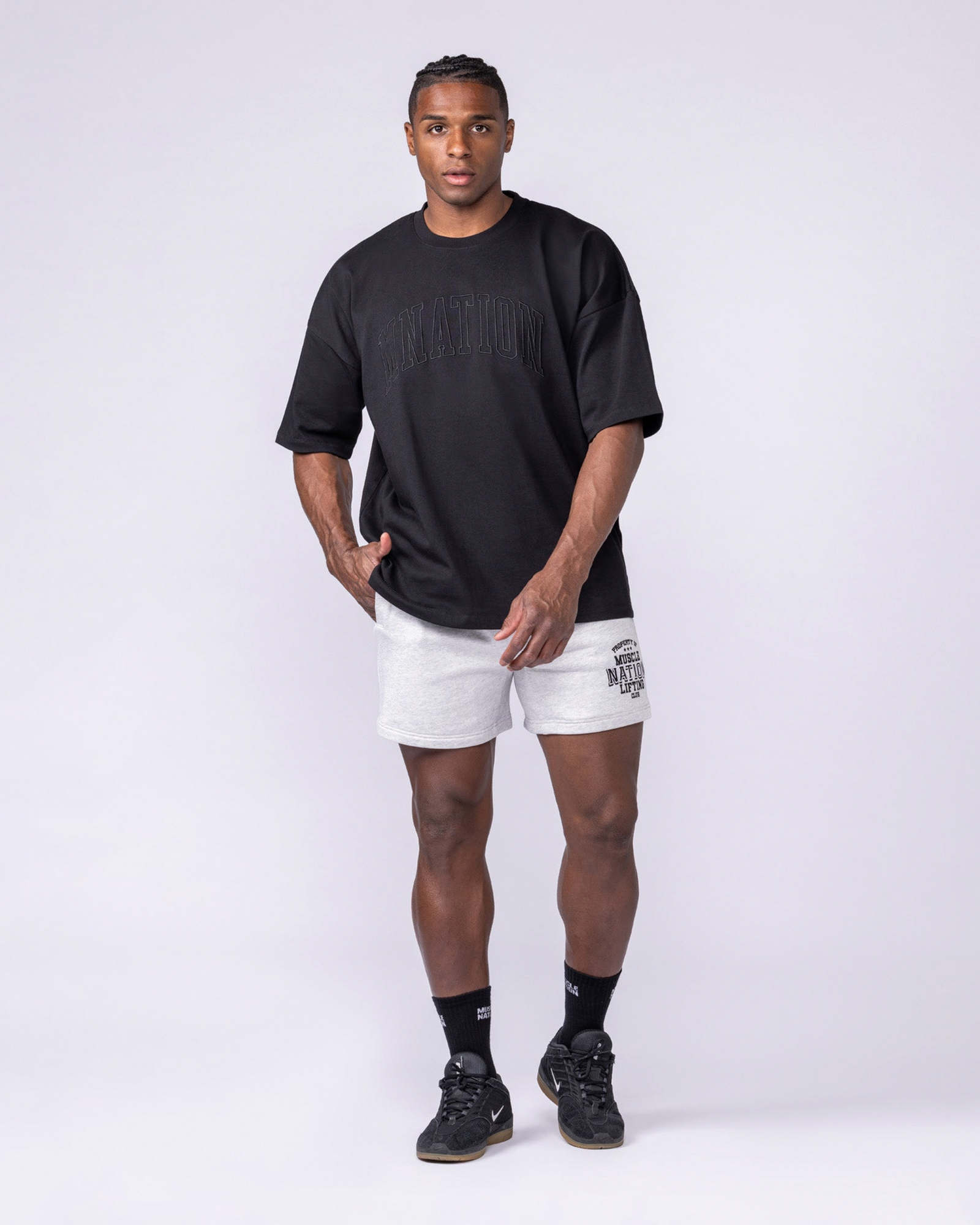 Varsity Oversized Boxy Tee - Black